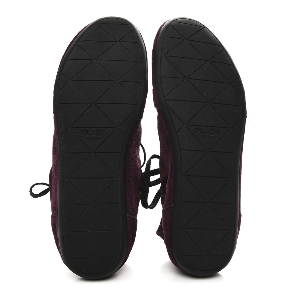 Prada Re-Nylon Suede Collapse Sneakers 39.5 Bordeaux