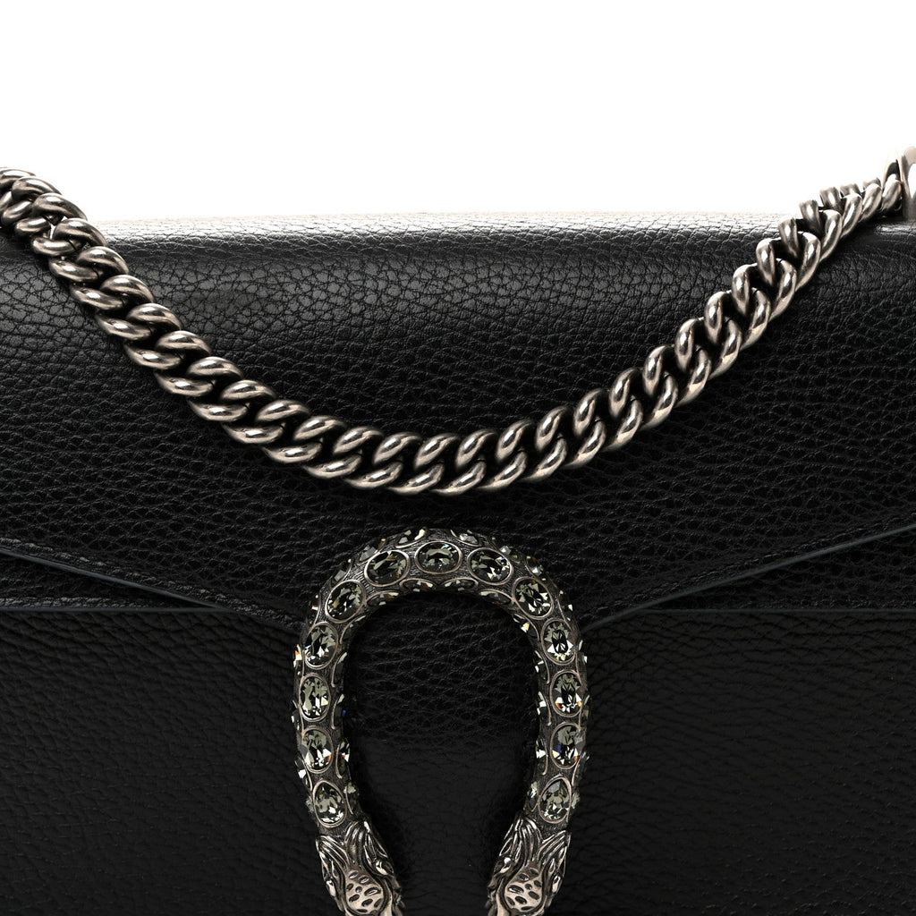 Gucci Pebbled Calfskin Small Dionysus Shoulder Bag Black