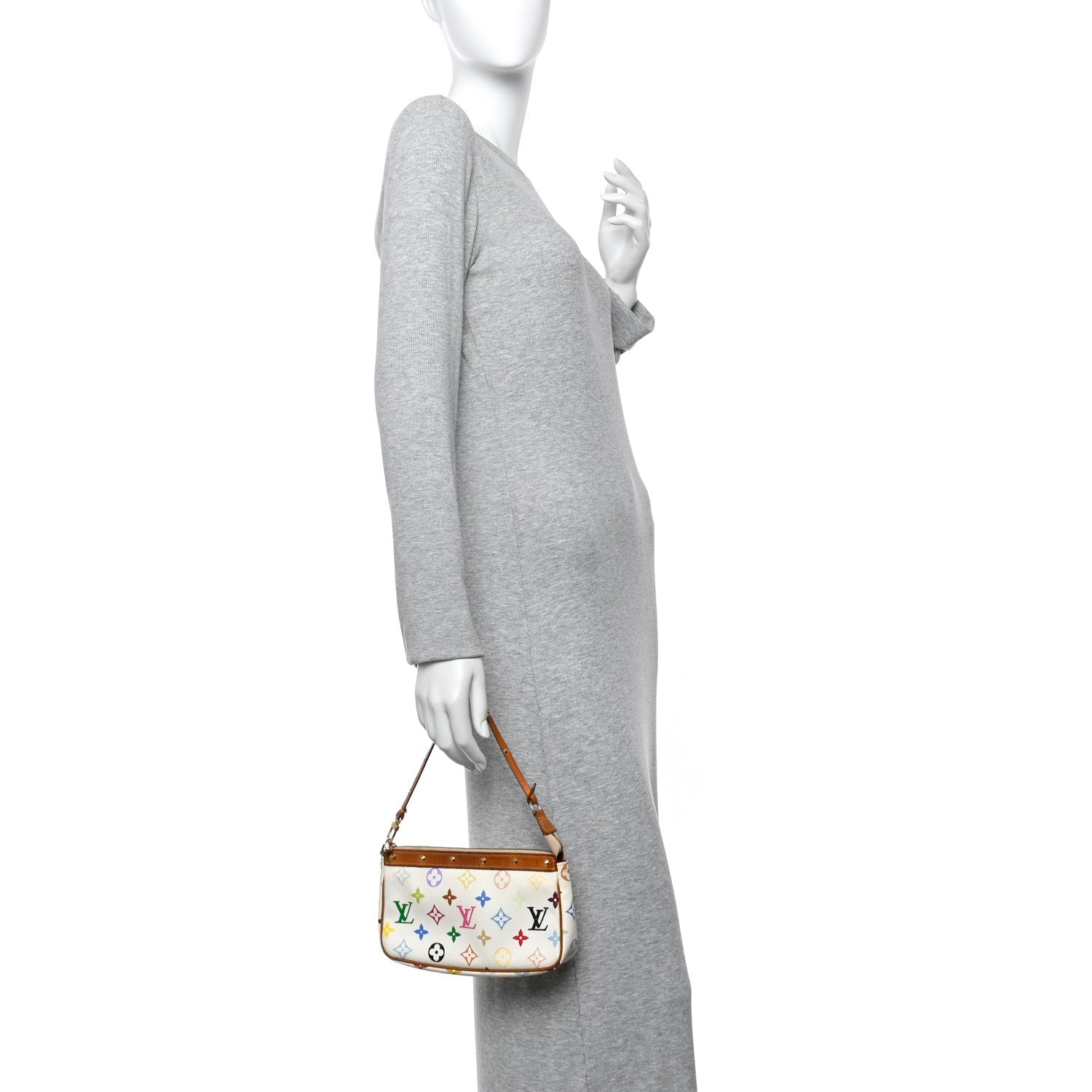 Louis Vuitton Monogram Multicolor Pochette Accessories White