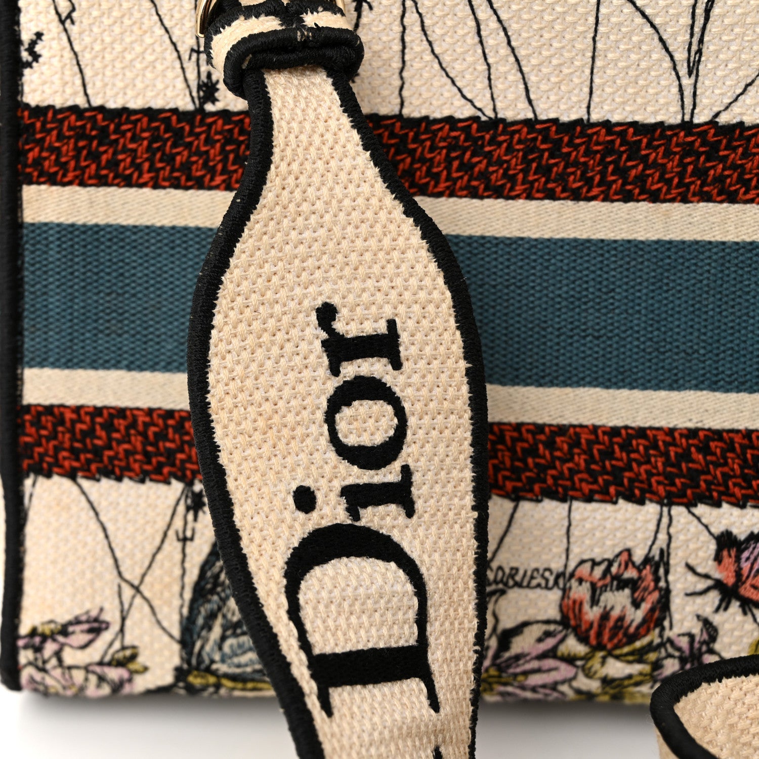 Christian Dior Canvas Constellation Embroidered Medium Lady D-Lite Latte Multicolor