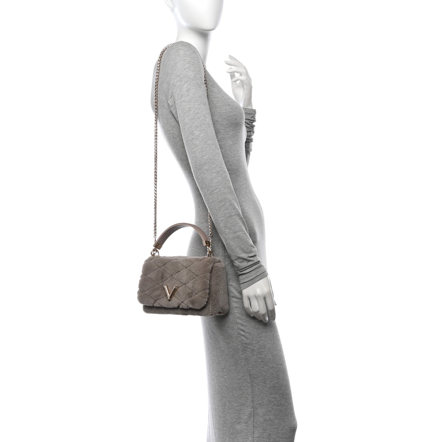 Louis Vuitton Shearling Malletage Top Handle GO-14 PM Grey