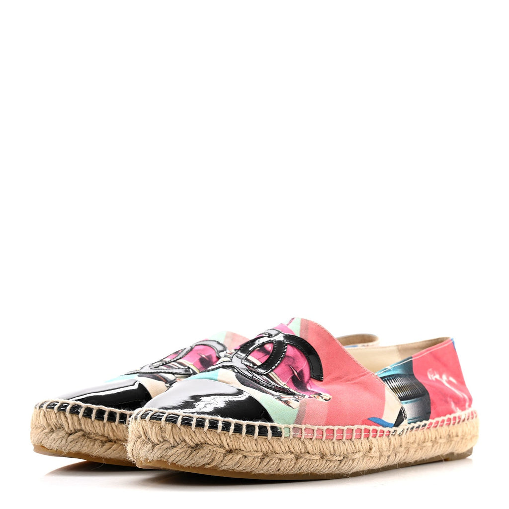 Fabric Patent CC Espadrilles 38 Multicolor Black