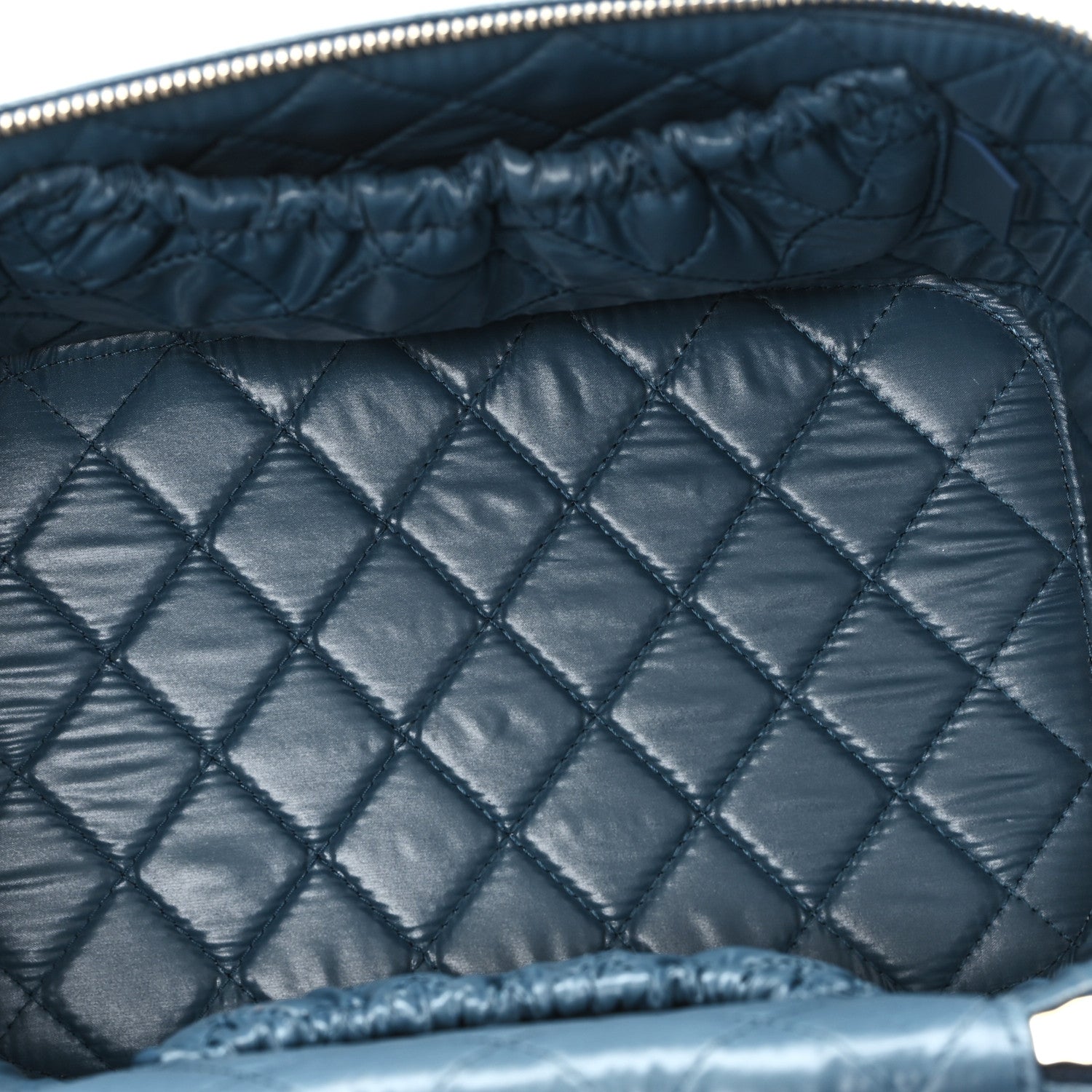Caviar Quilted Large Vanity Pouch Blue