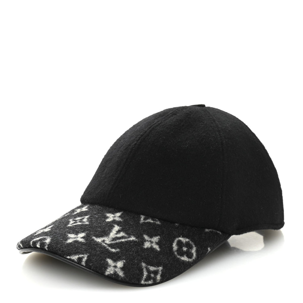 Louis Vuitton Wool Silk Monogram Endless Cap L Black