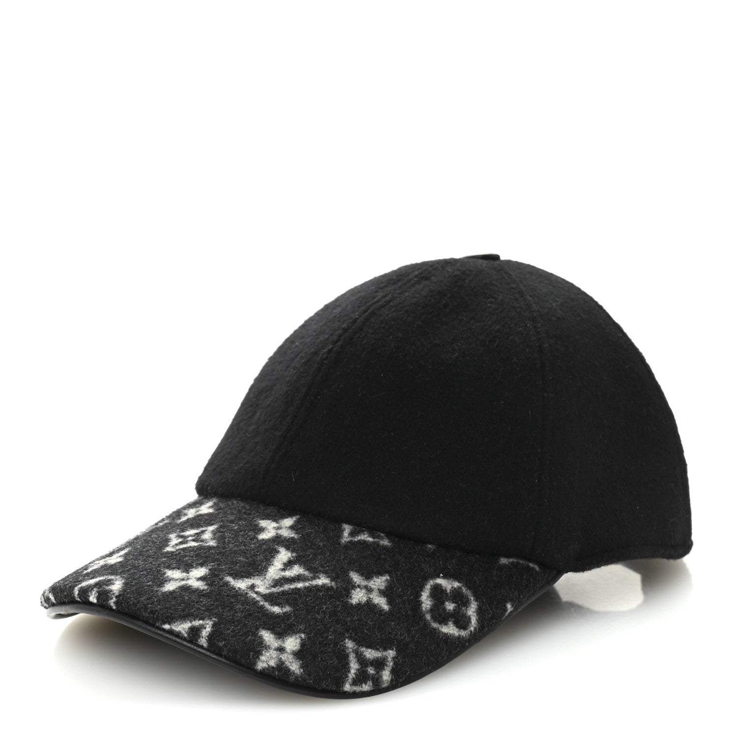 Louis Vuitton Wool Silk Monogram Endless Cap L Black