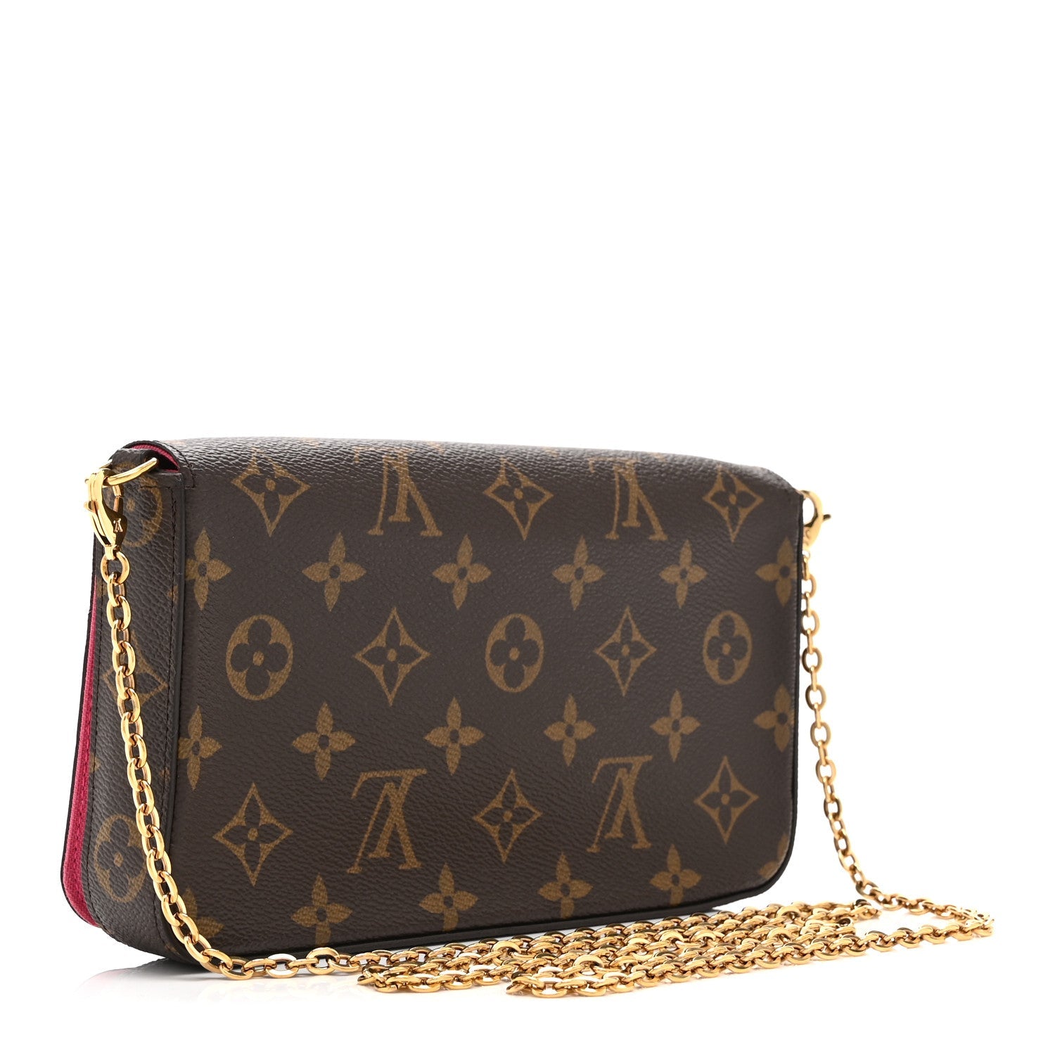 Louis Vuitton Monogram 2021 Christmas Animation Hollywood Pochette Felicie Chain Wallet Fuchsia