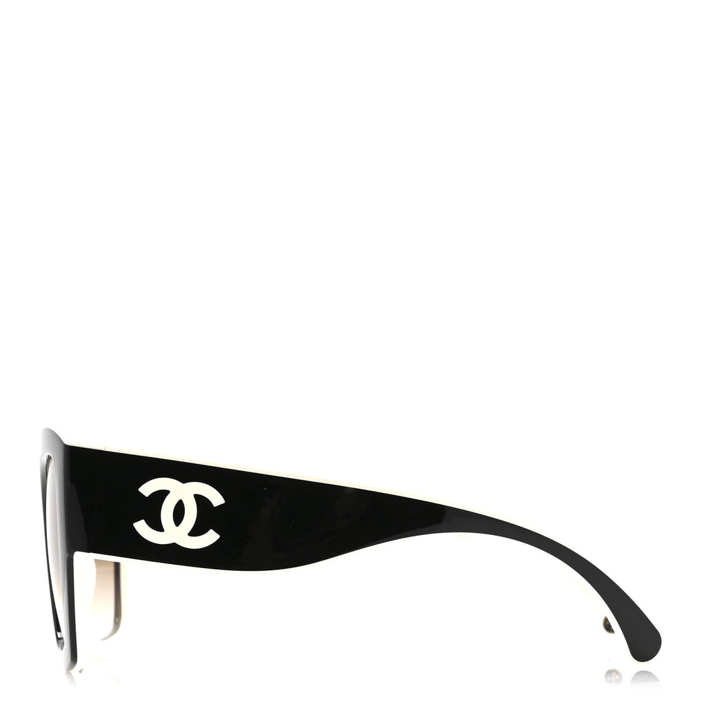 Acetate Square Sunglasses 6058 Black White