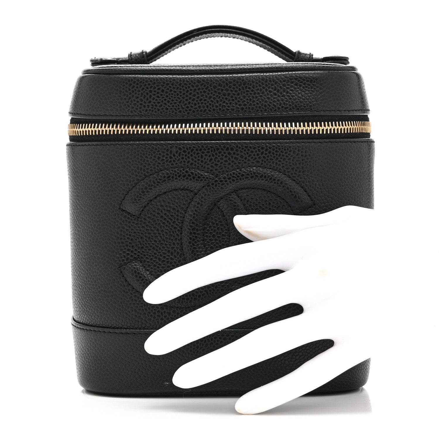 Chanel Caviar Vanity Cosmetic Case Black