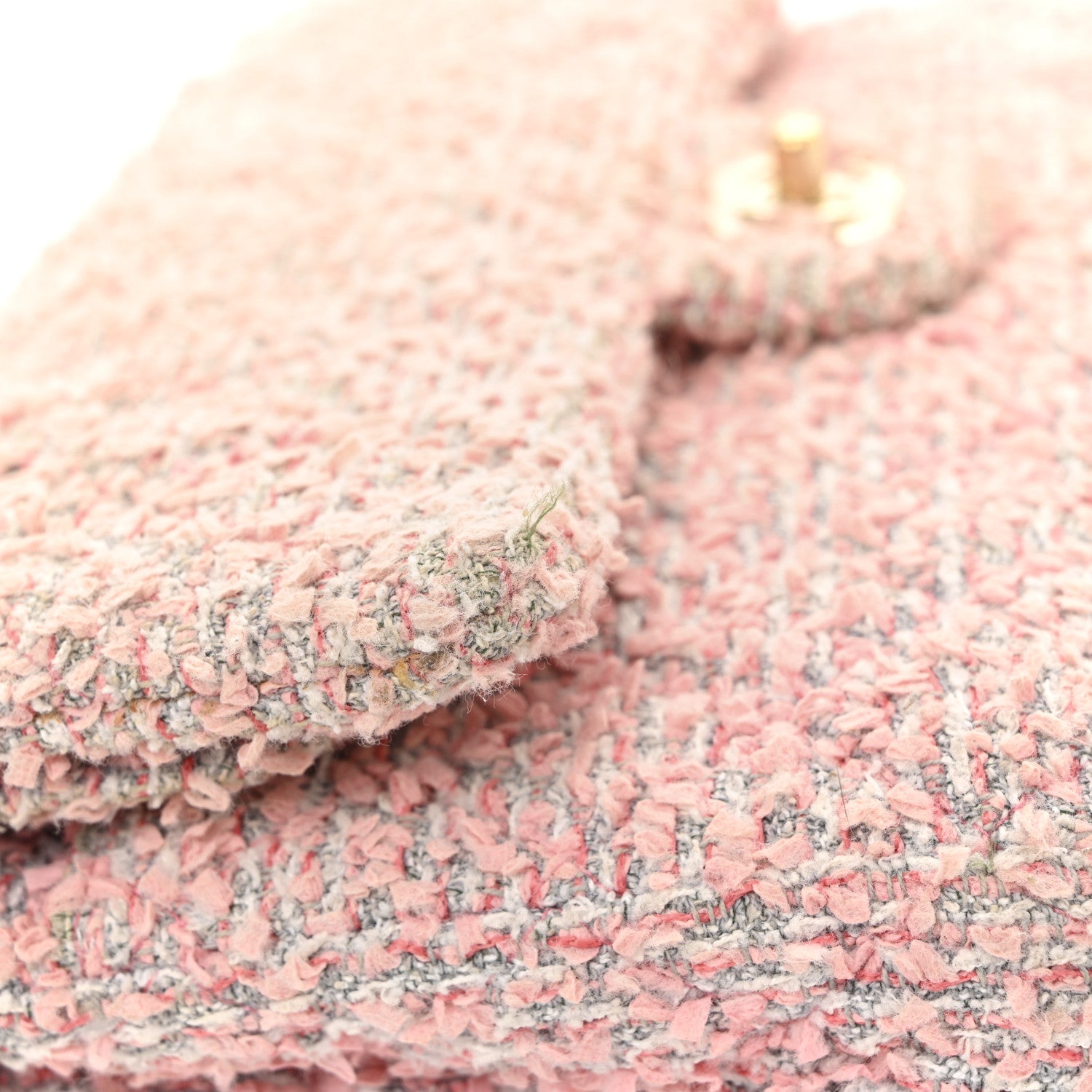Chanel Tweed Medium Double Flap Pink