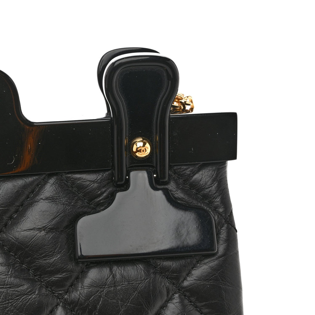 Chanel Aged Calfskin Quilted 2.55 Reissue Mini Hanger Flap Black