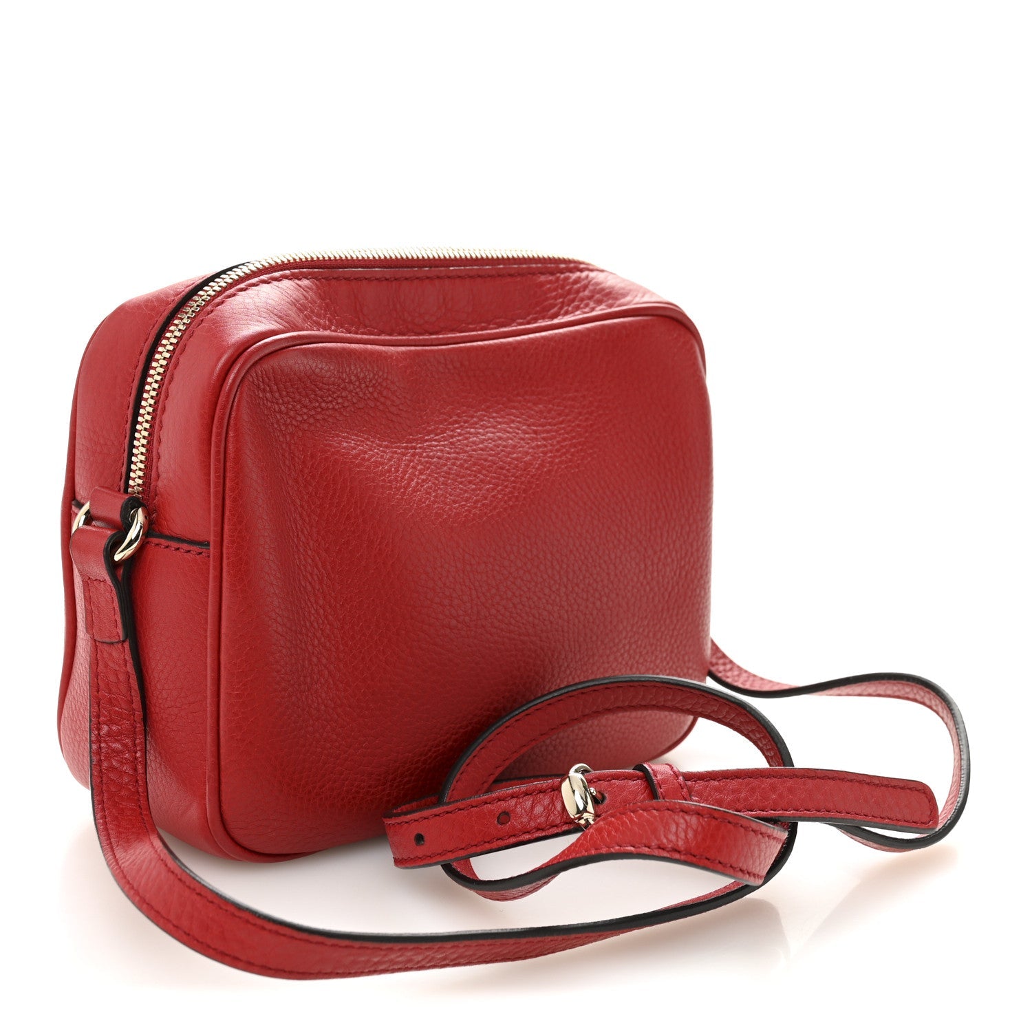 Gucci Pebbled Calfskin Small Soho Disco Bag Tabasco Red