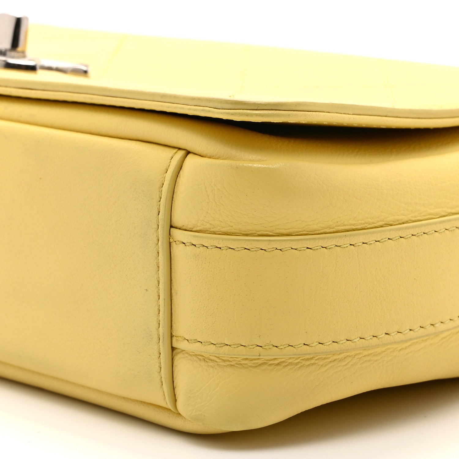 Chanel Calfskin Small Stitched Flap Yellow