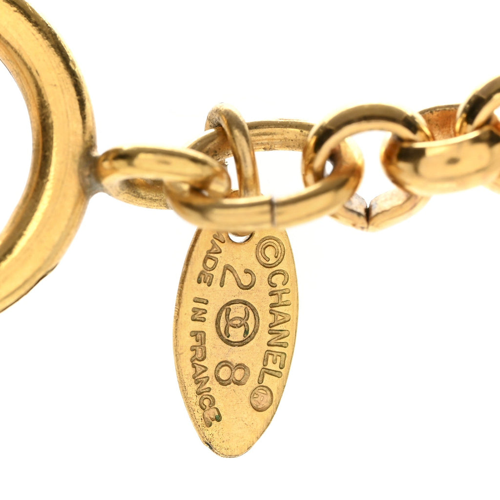 CC Chain Pendant Long Necklace Gold