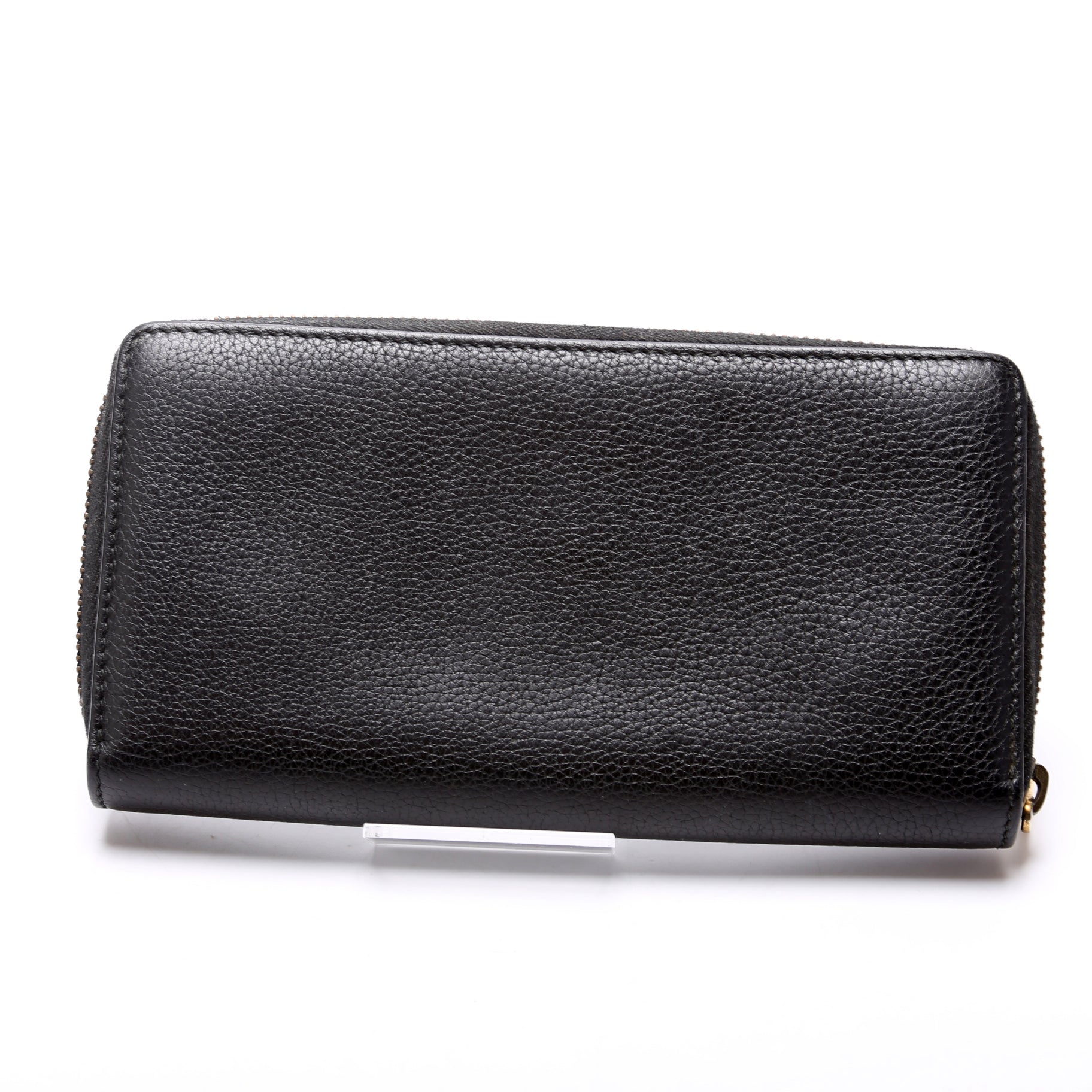 496317 Retro Logo Leather Zip Around Wallet