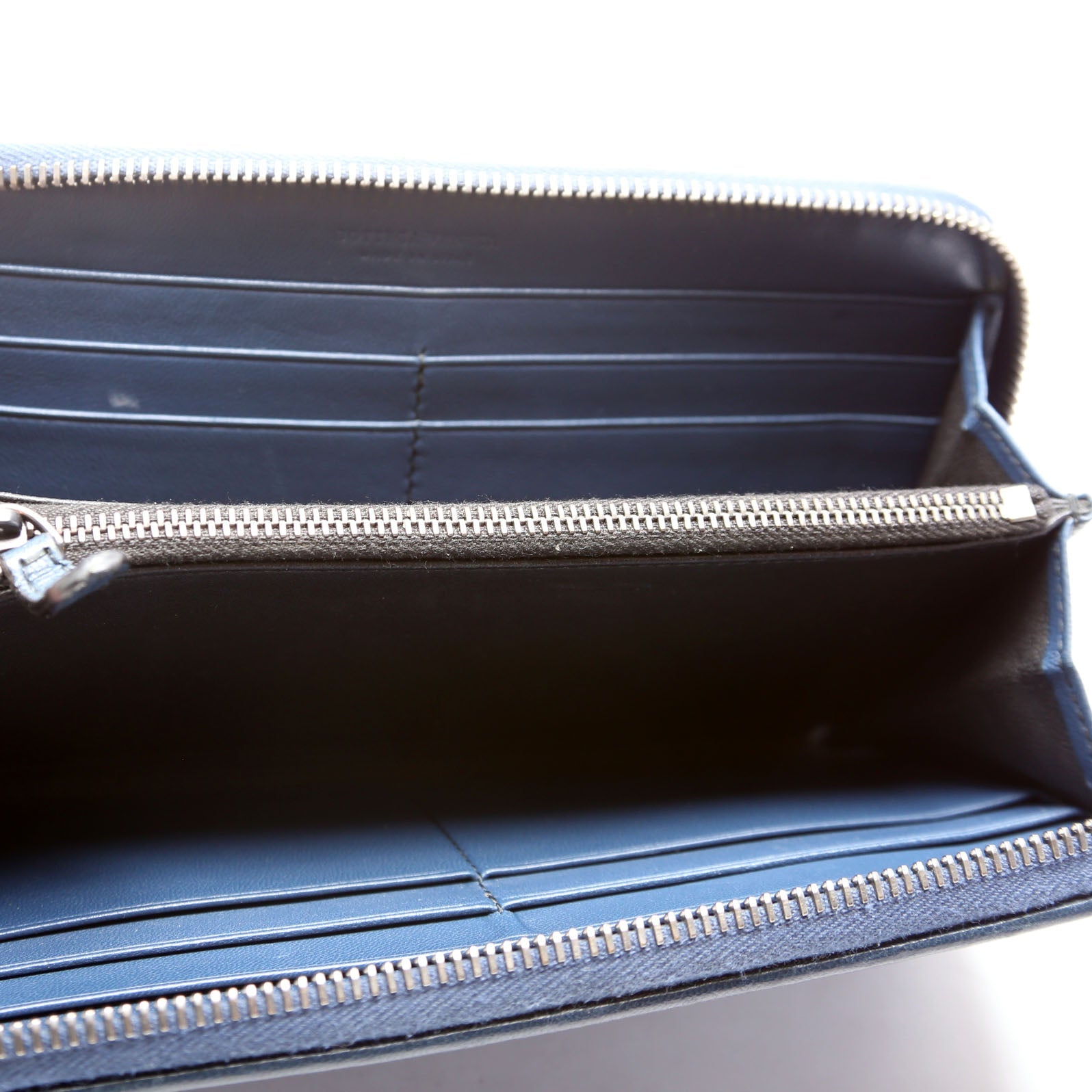 Intrecciato Double Stitched Zip Around Wallet