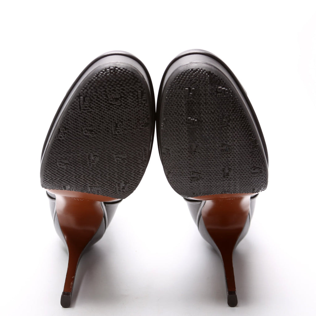 Cap Toe Leather Booties Size 40