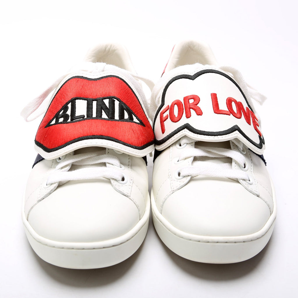 Gucci Ace Web Blind For Love Sneakers Size 37