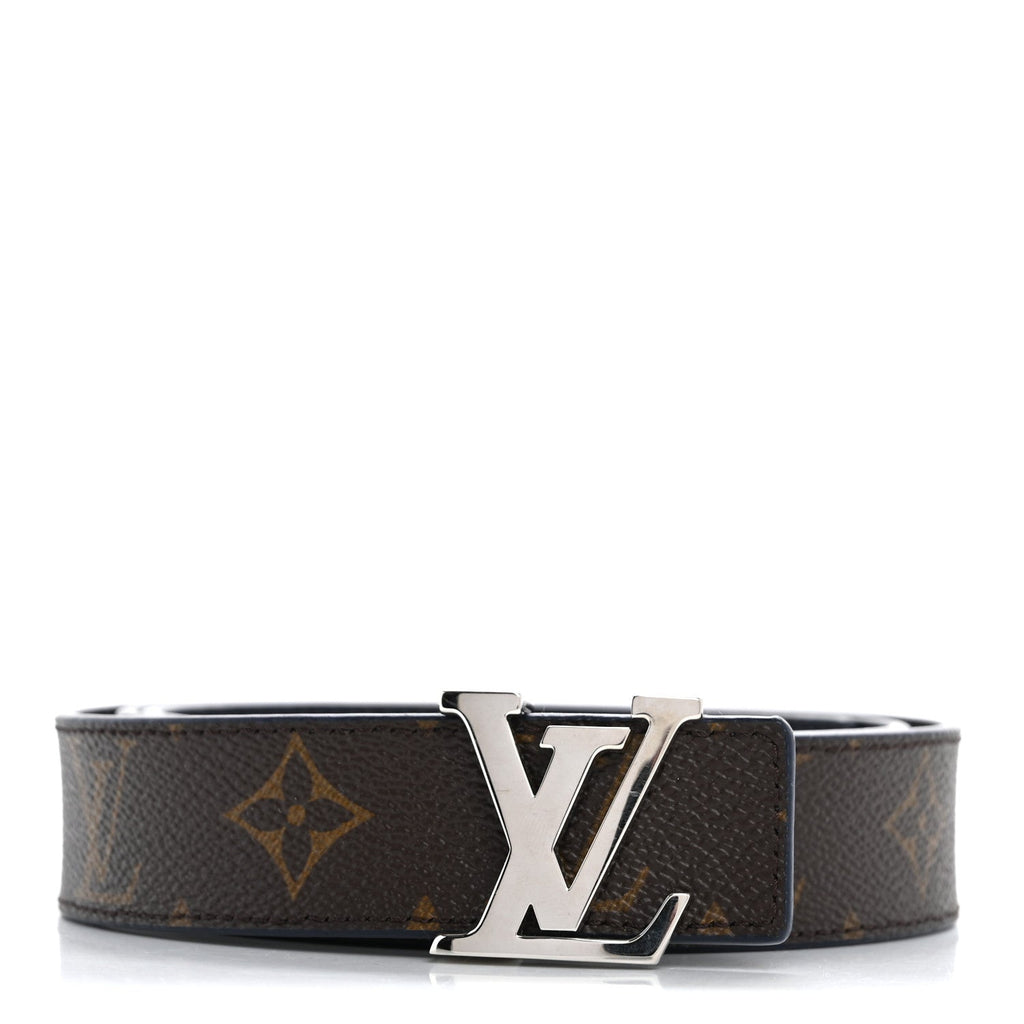 Louis Vuitton Calfskin Monogram 30mm LV Initiales Reversible Belt 90 36 Blue