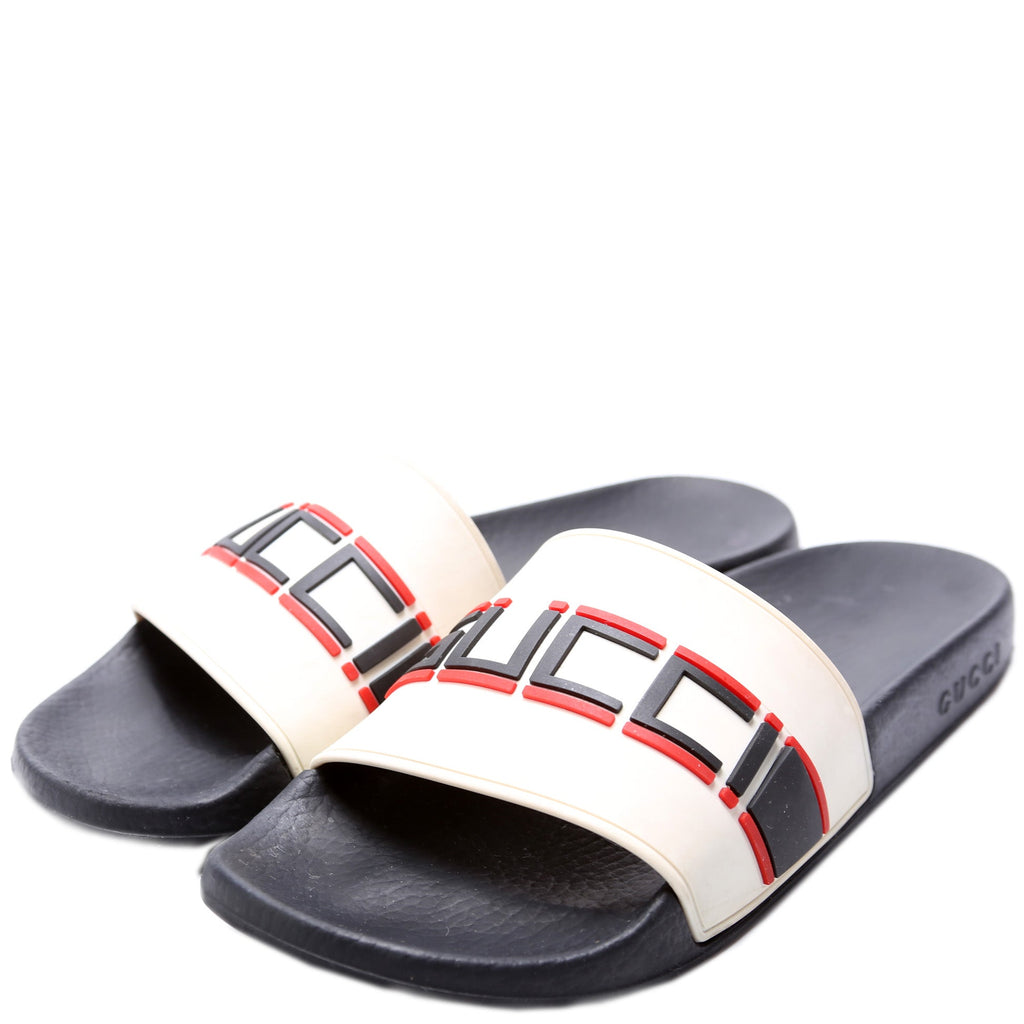Gucci Logo Rubber Slides Size 40