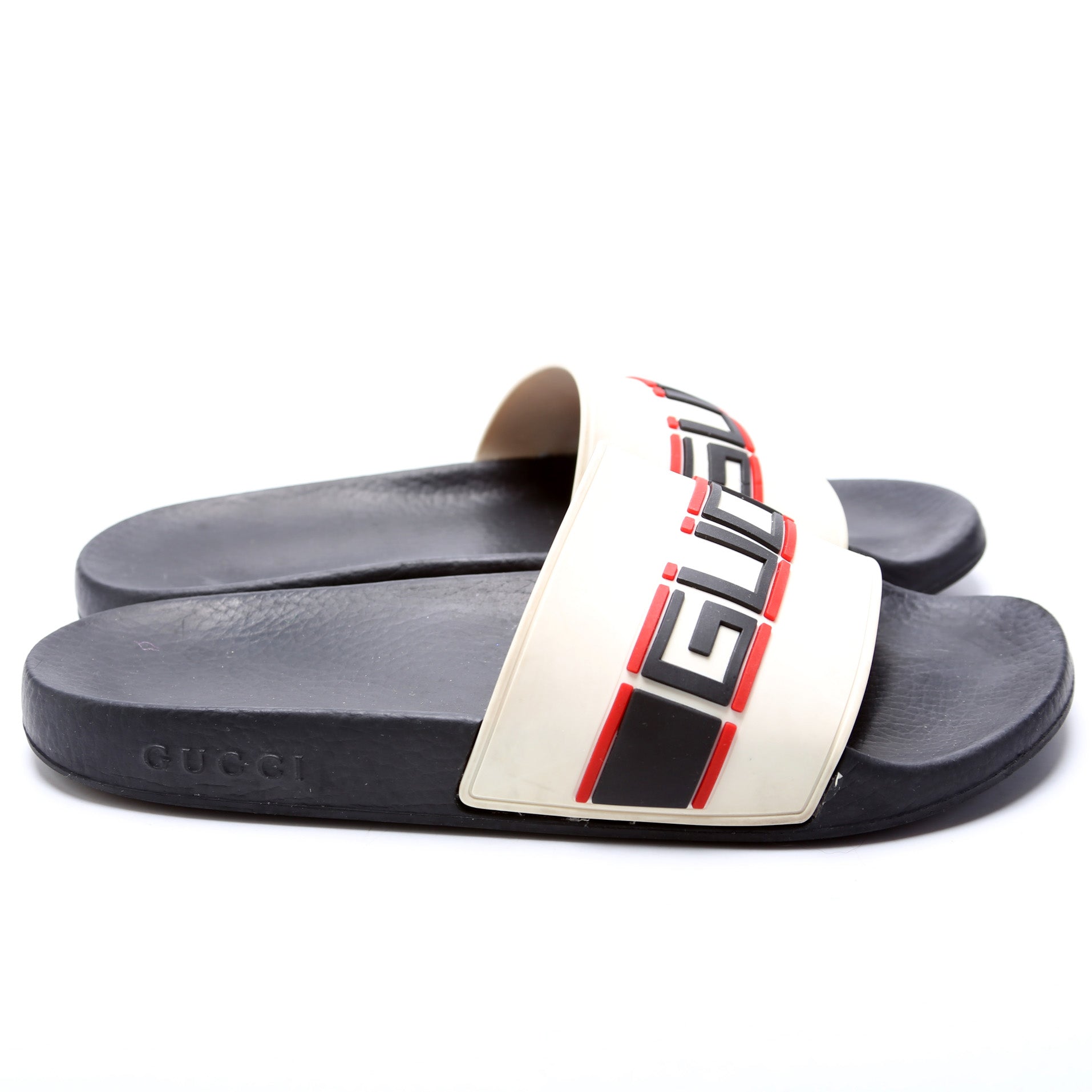 Gucci Logo Rubber Slides Size 40