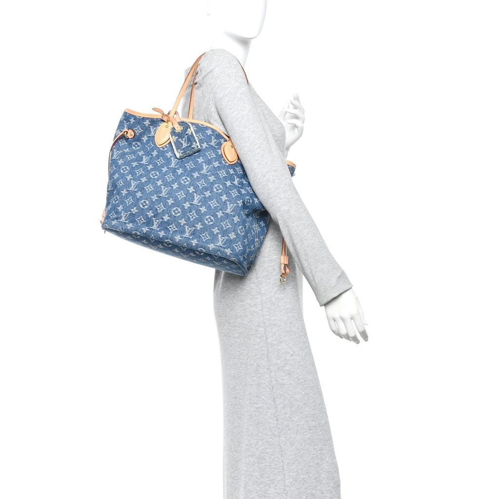 Louis Vuitton Monogram Denim Neo Neverfull MM Blue