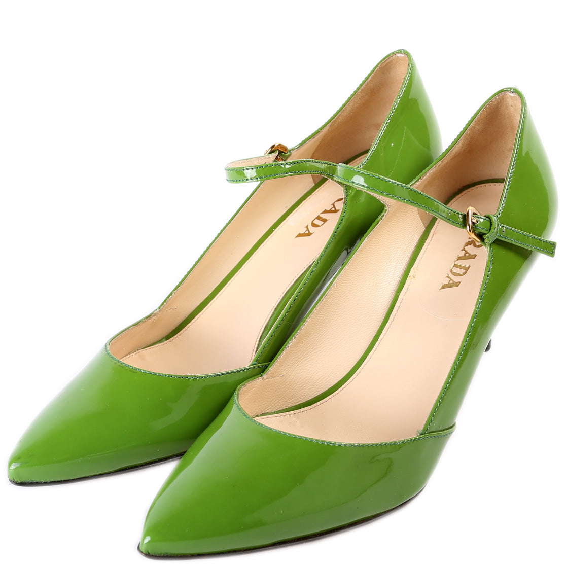 Prada Pointed Toe Pumps Size 39 Green