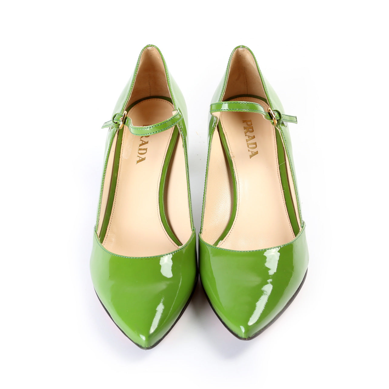 Prada Pointed Toe Pumps Size 39 Green