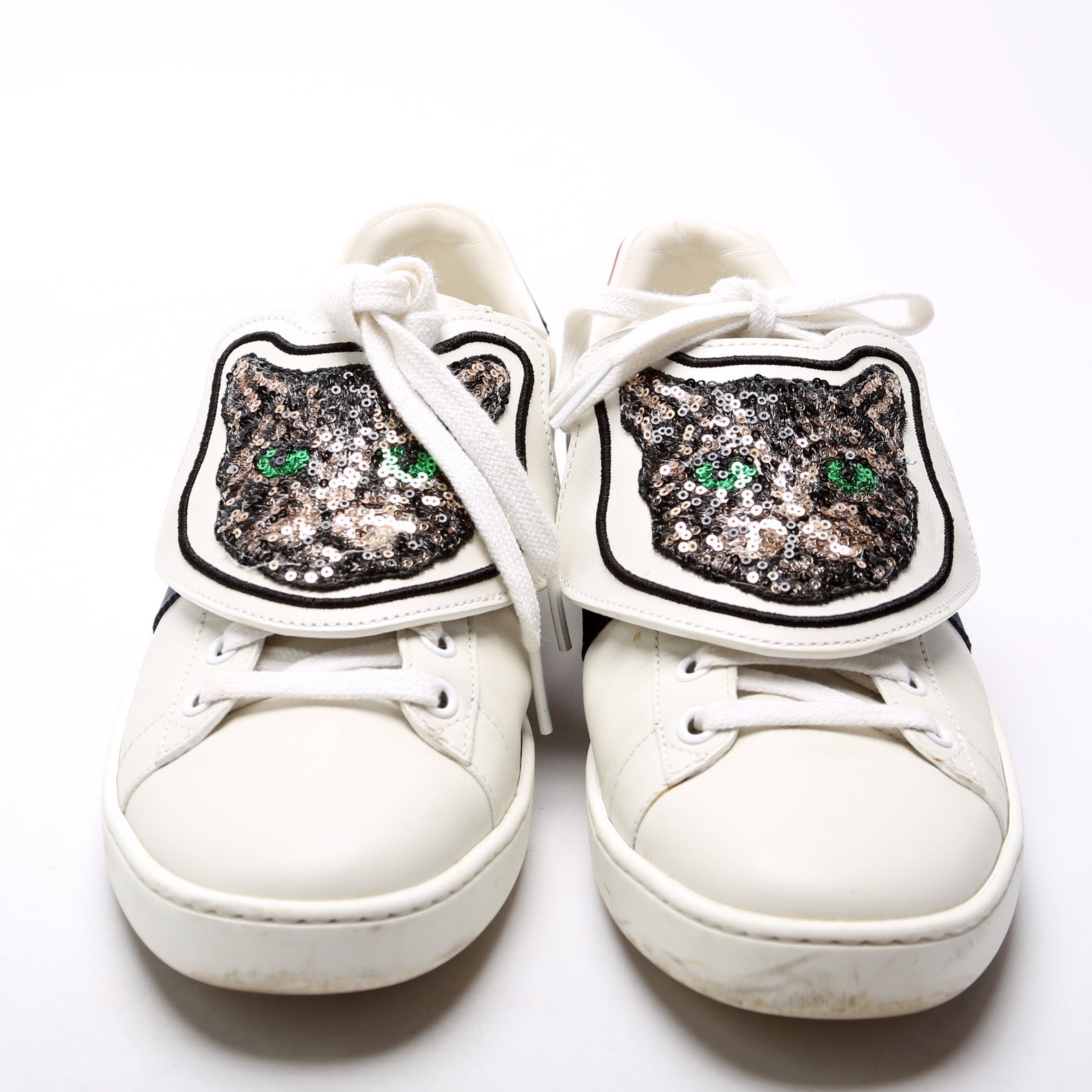 Gucci Ace Web Cat Sneakers Size 37.5