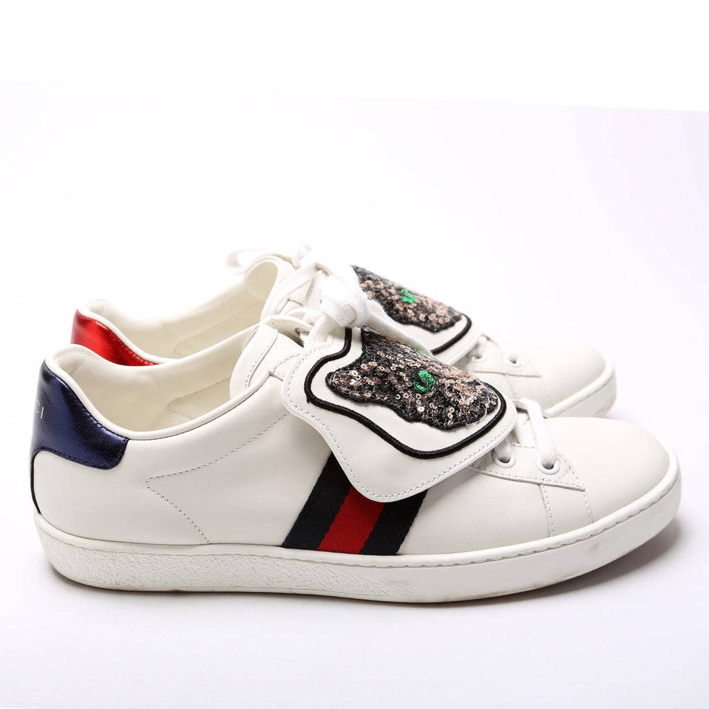 Gucci Ace Web Cat Sneakers Size 37.5