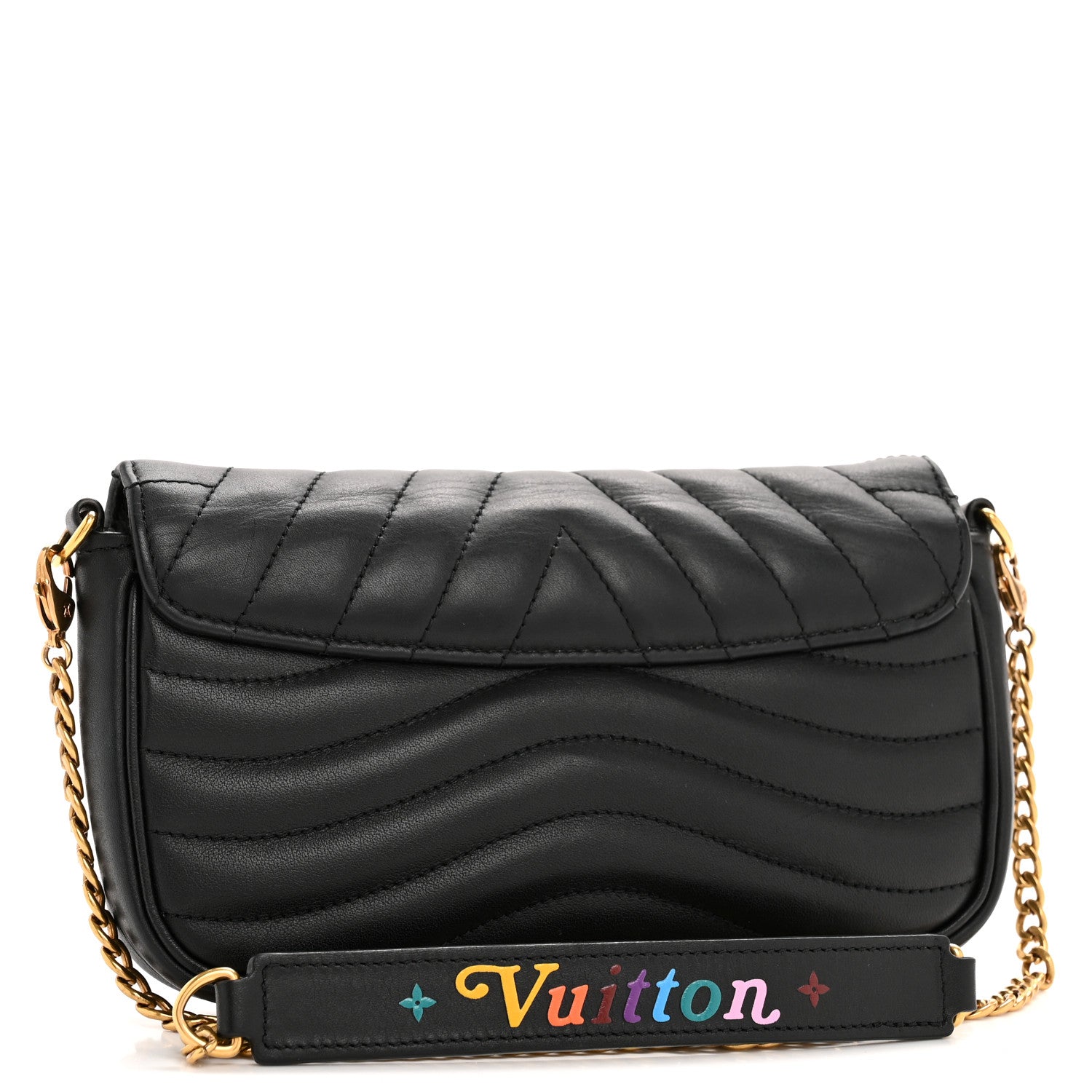 Louis Vuitton Calfskin New Wave Chain Pochette Black