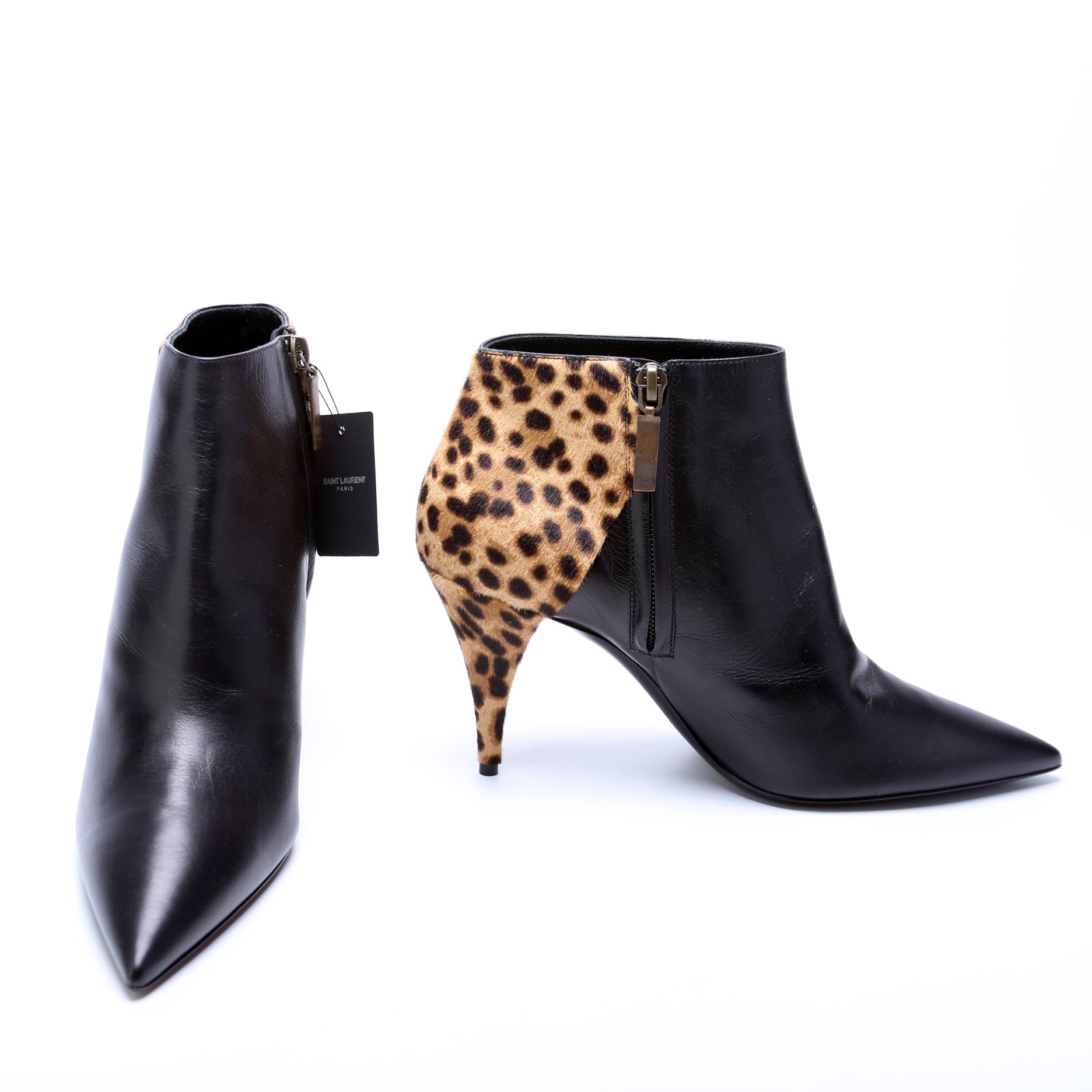 SAINT LAURENT Ankle Booties Leather/Calfskin Size 38.5