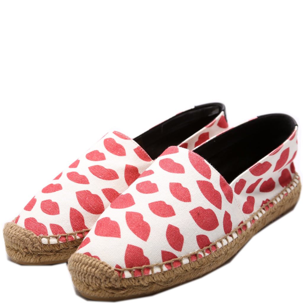 SAINT LAURENT Espadrilles Lips Canvas Size 37.5