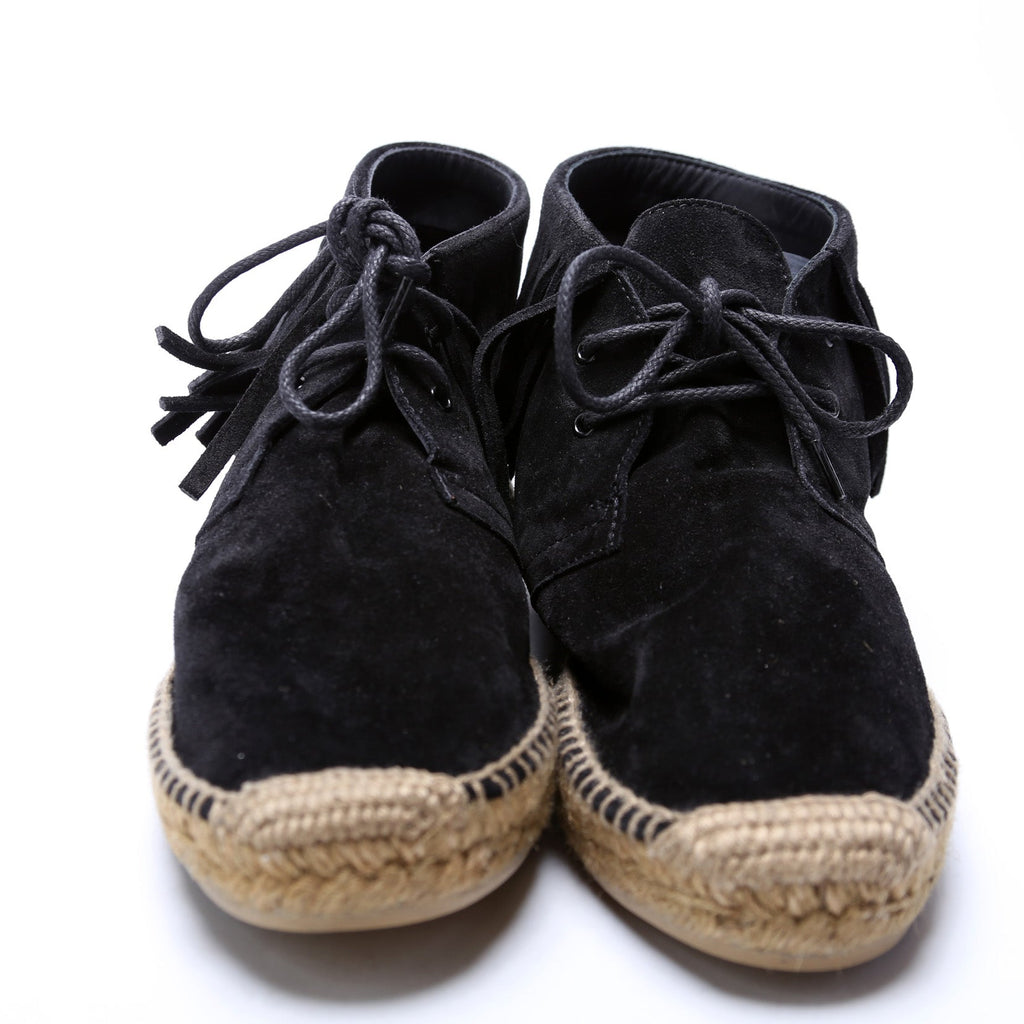 SAINT LAURENT Fringe Espadrilles Suede Size 38