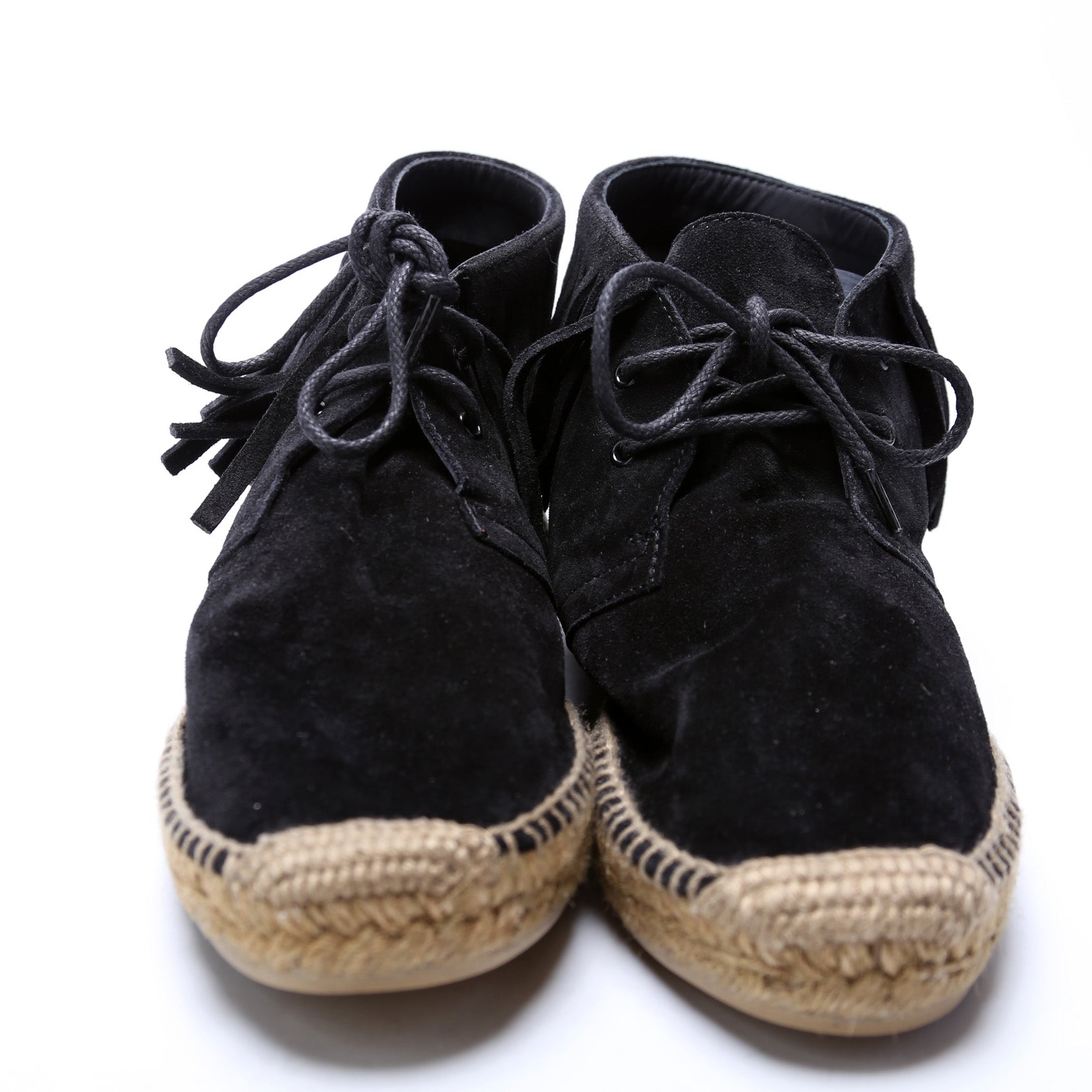 SAINT LAURENT Fringe Espadrilles Suede Size 38