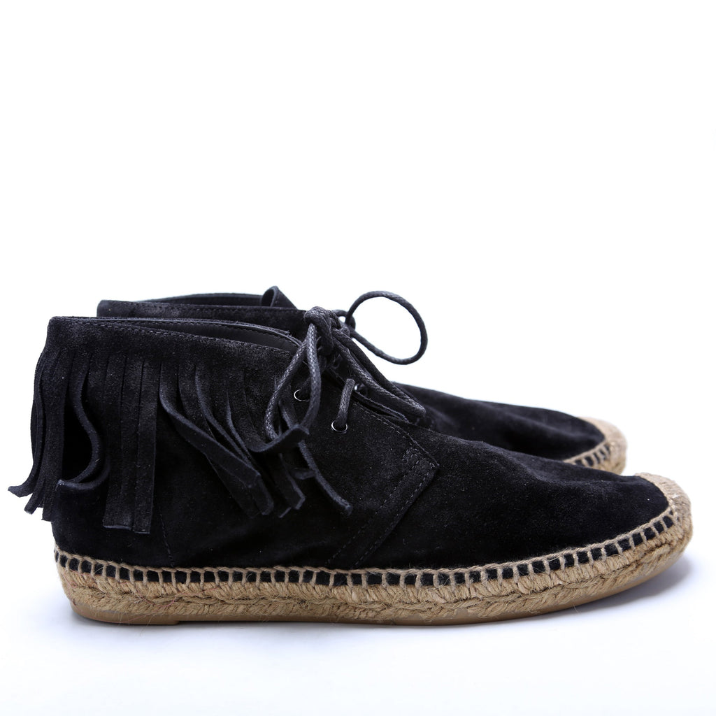 SAINT LAURENT Fringe Espadrilles Suede Size 38