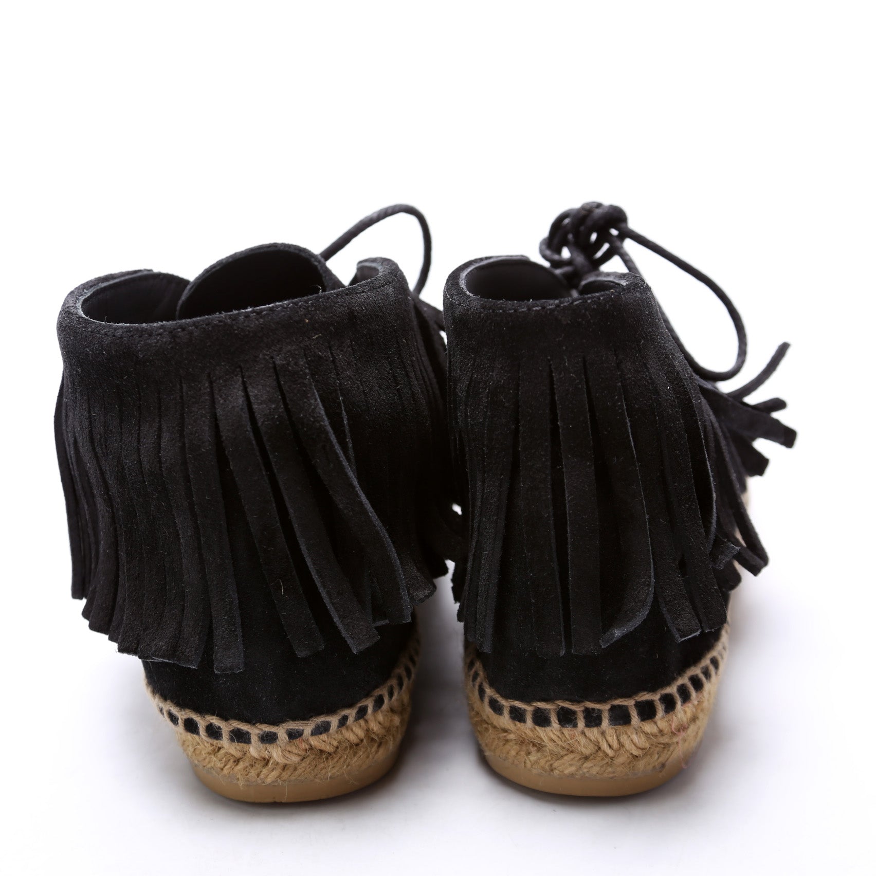 SAINT LAURENT Fringe Espadrilles Suede Size 38