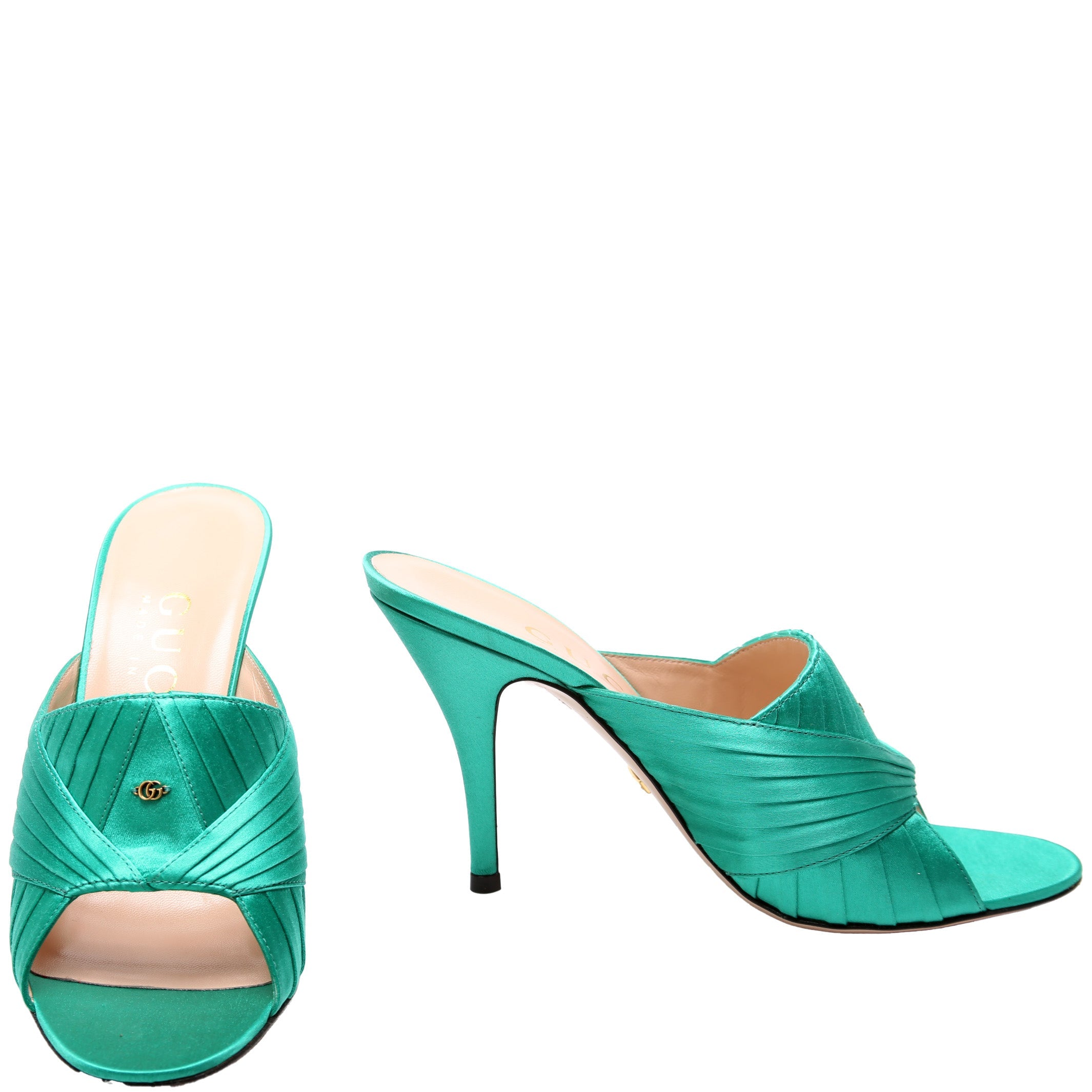 Gucci Double G Satin Sandals Size 38