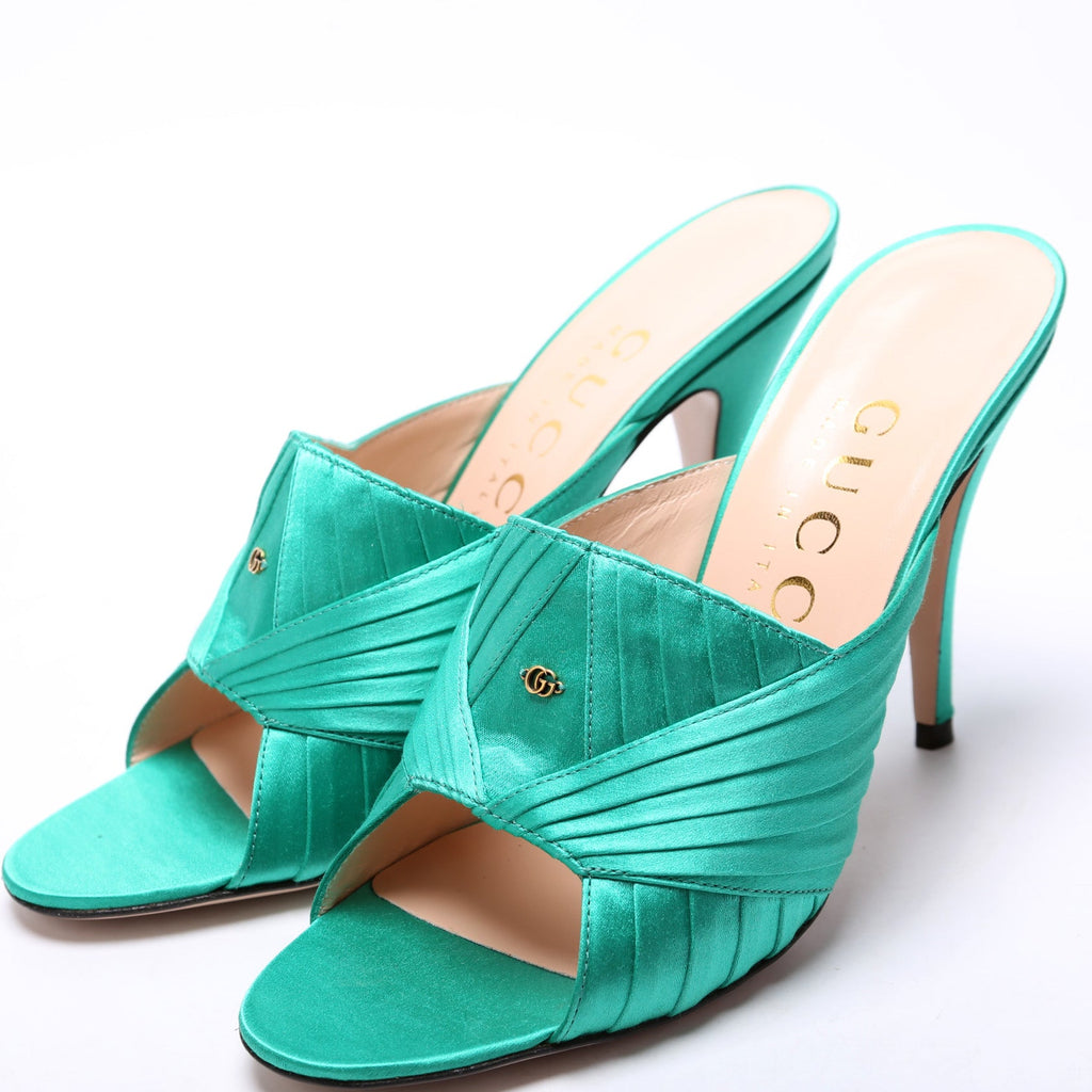 Gucci Double G Satin Sandals Size 38