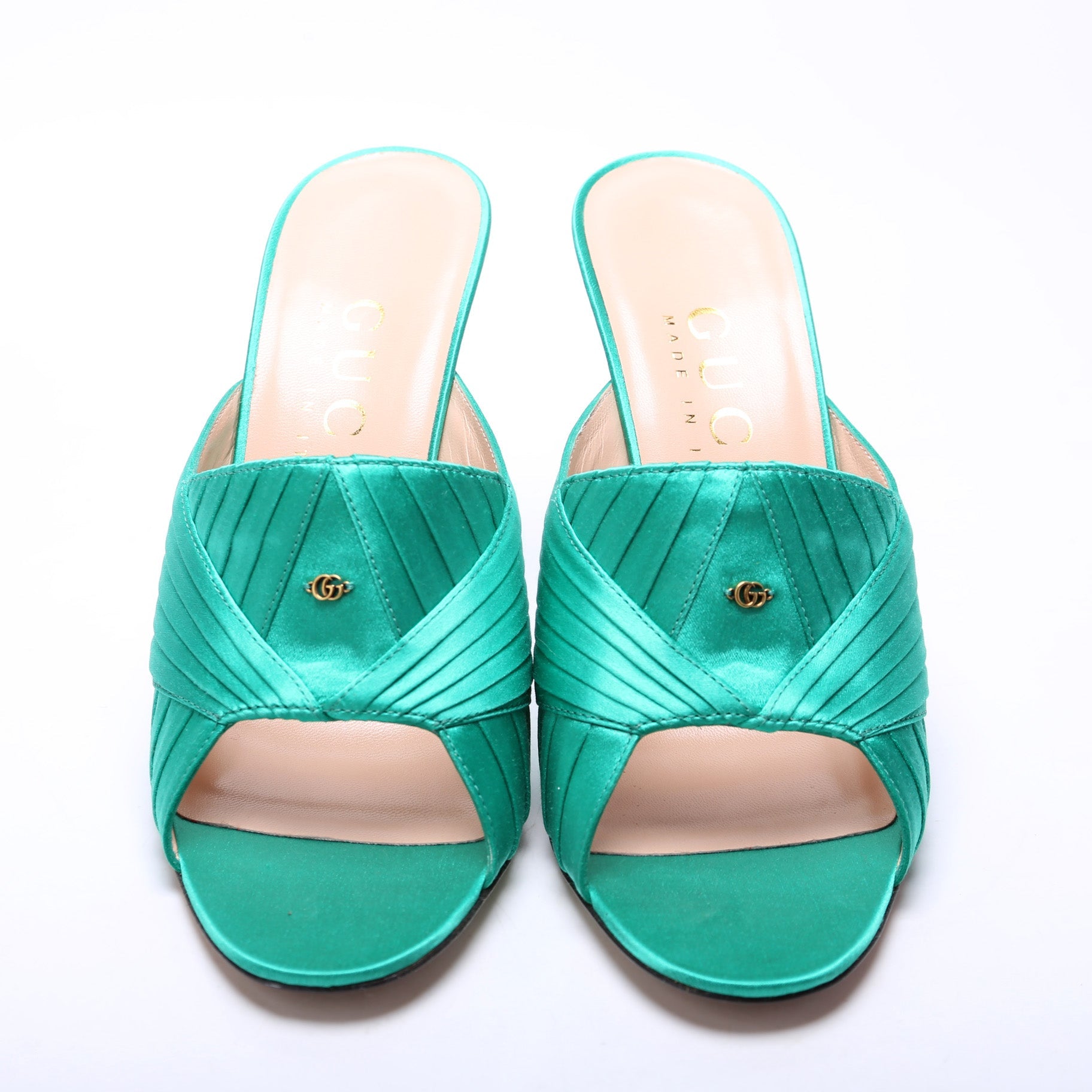 Gucci Double G Satin Sandals Size 38