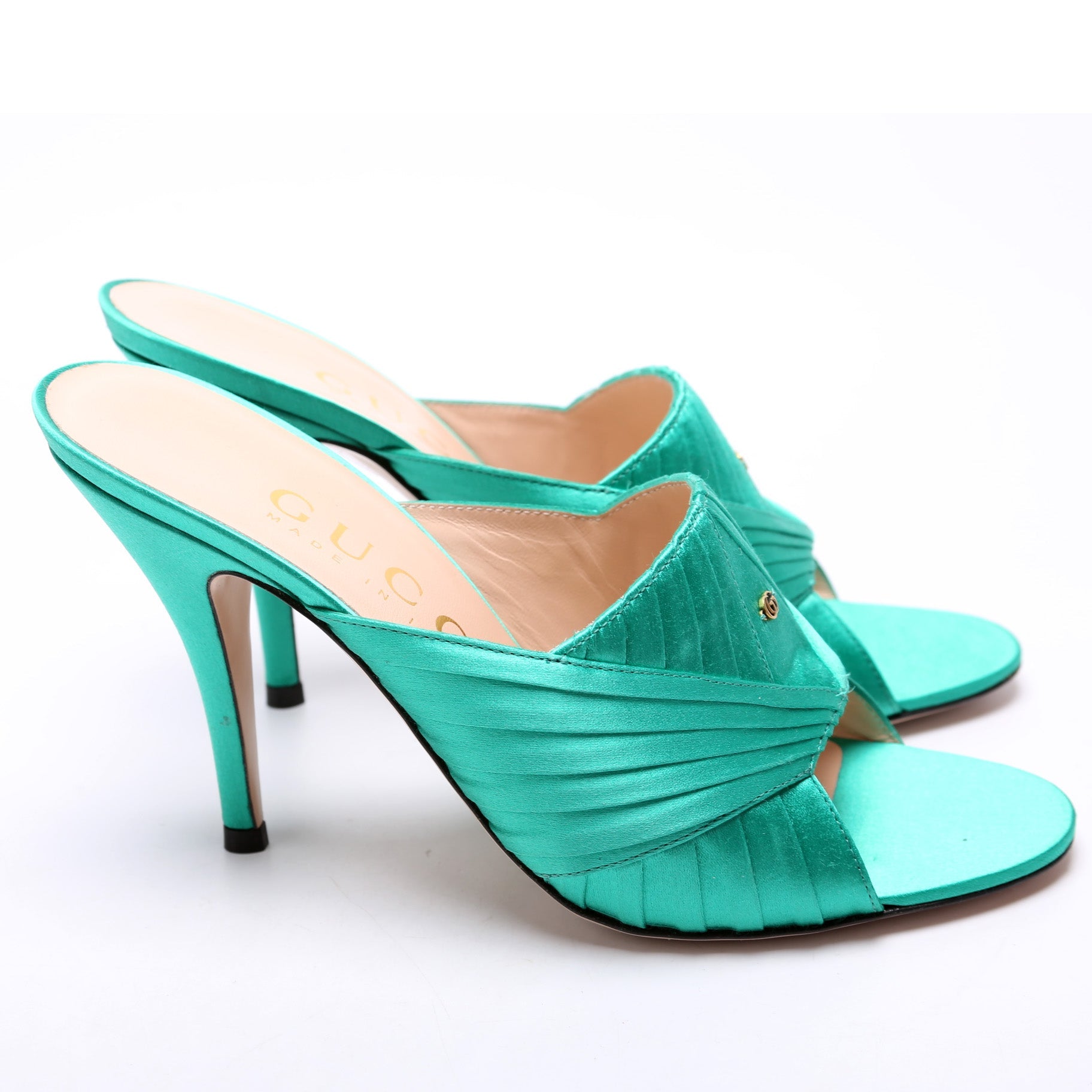 Gucci Double G Satin Sandals Size 38