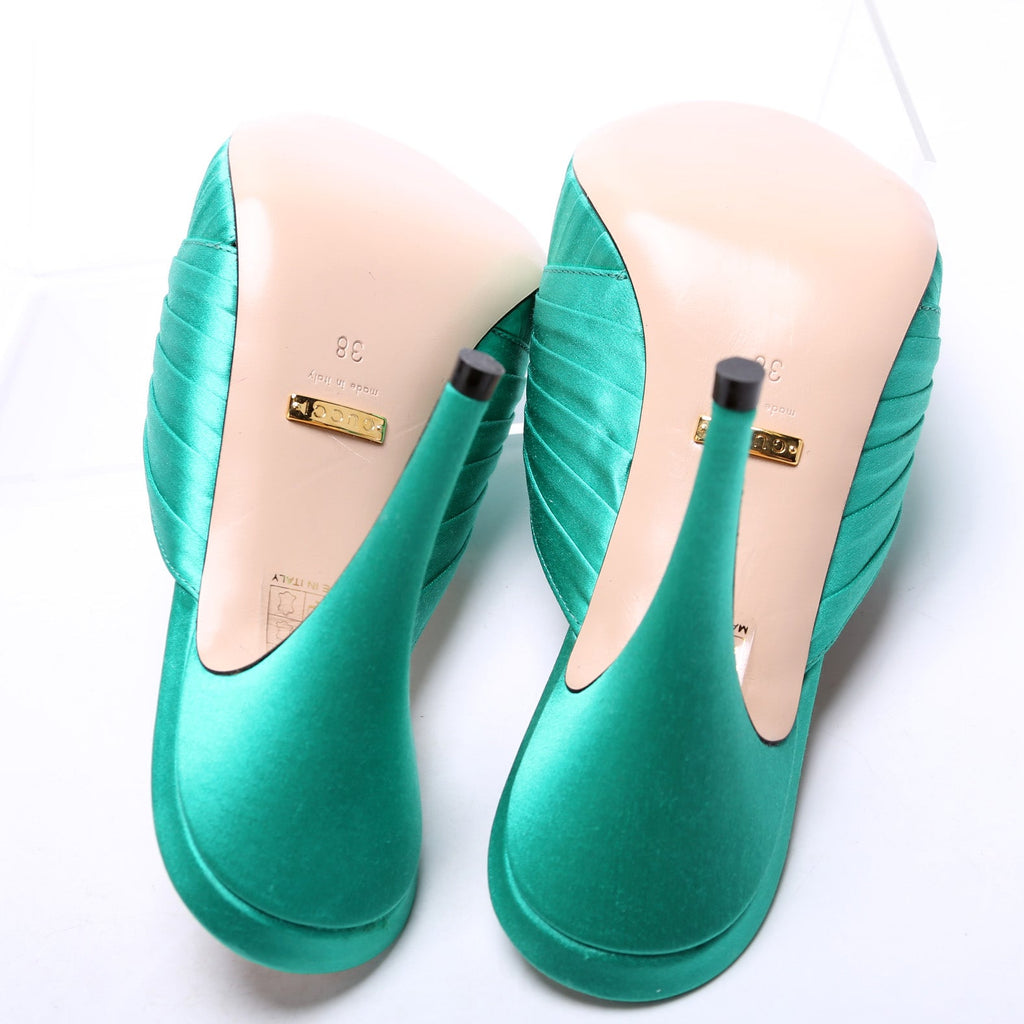 Gucci Double G Satin Sandals Size 38