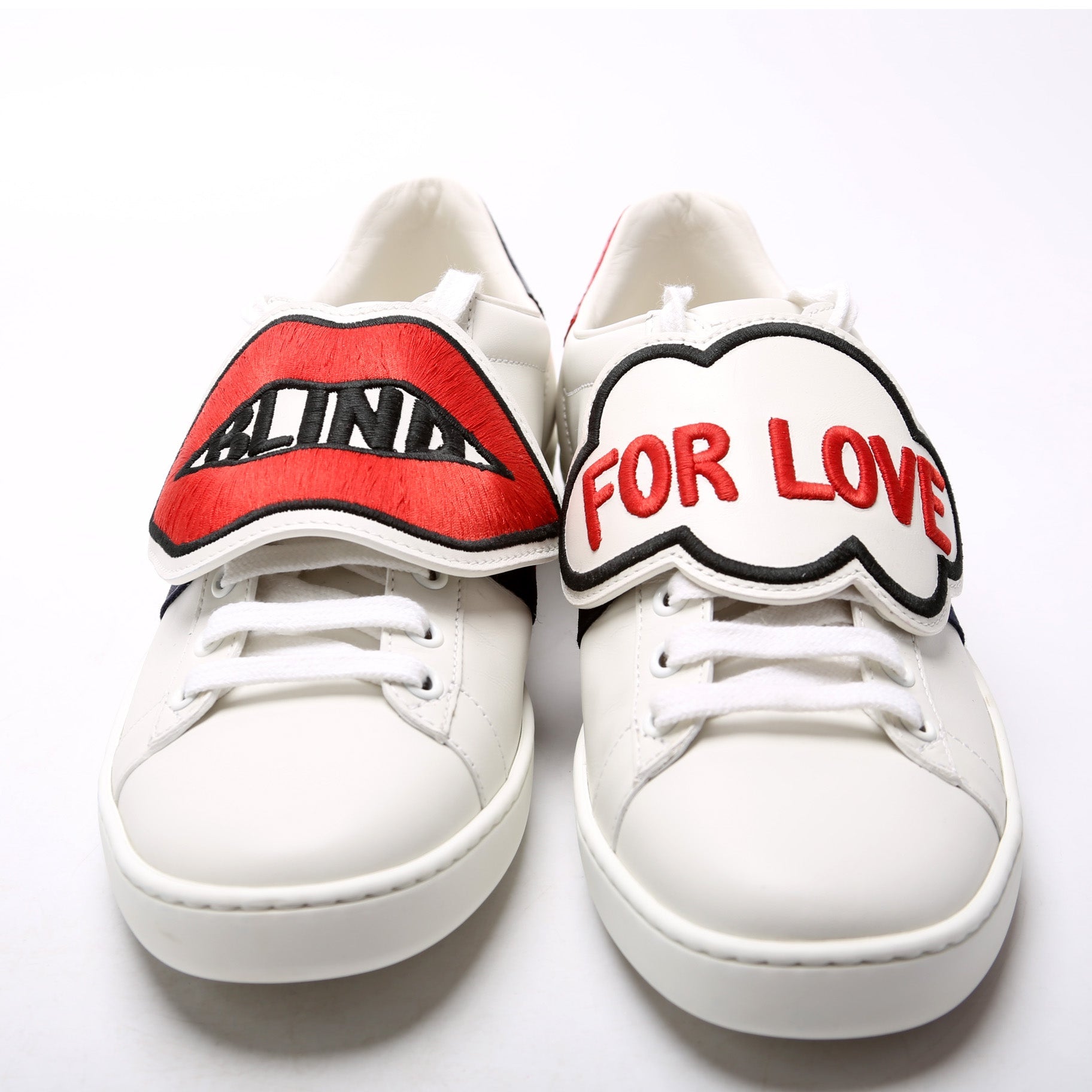 Gucci Ace Web Blind for Love Sneakers Size 38