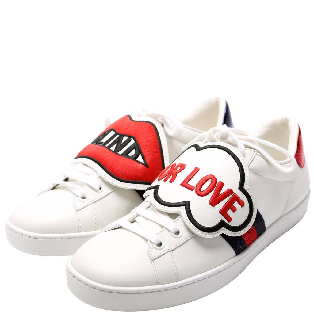 Gucci Ace Web Blind for Love Sneakers Size 37