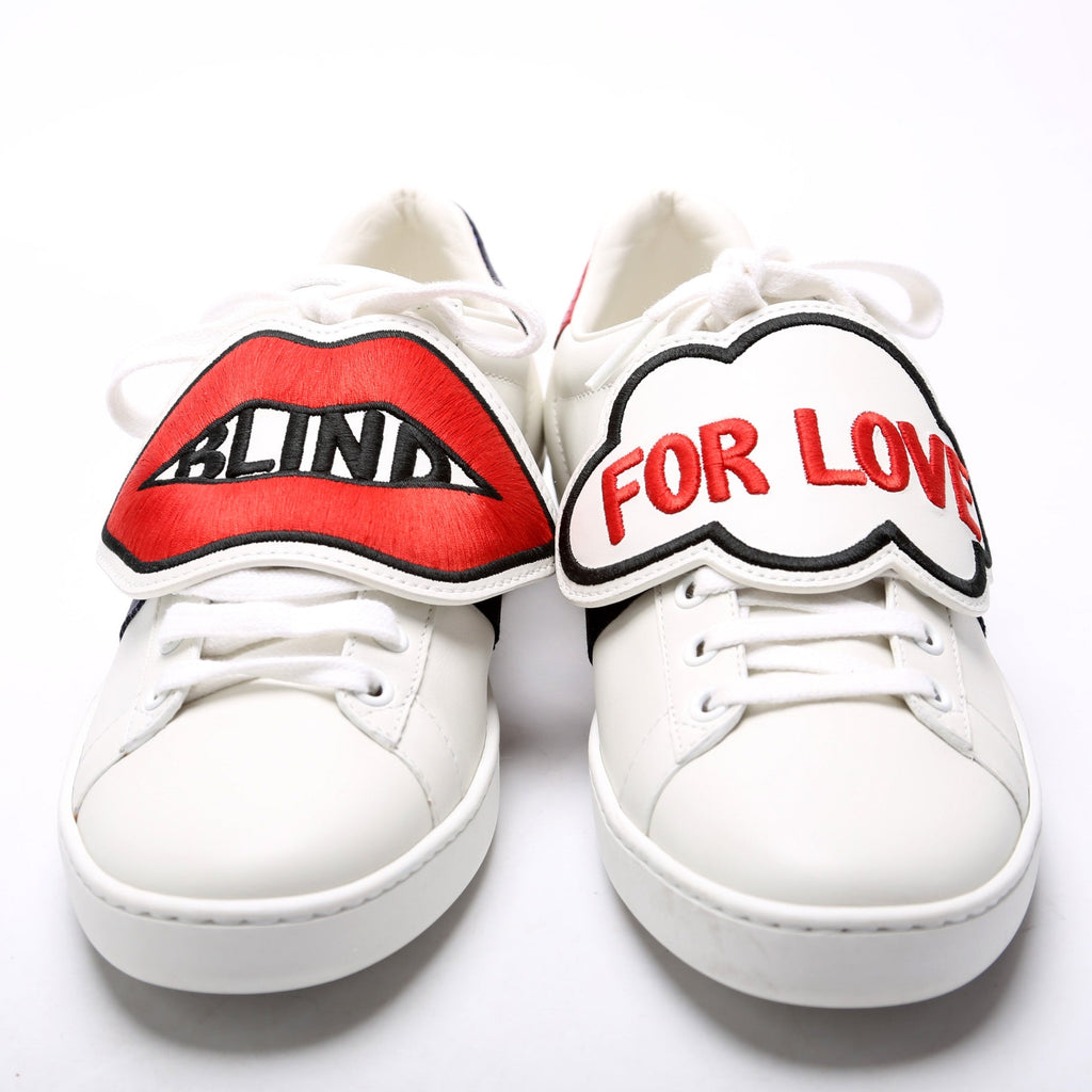 Gucci Ace Web Blind for Love Sneakers Size 37