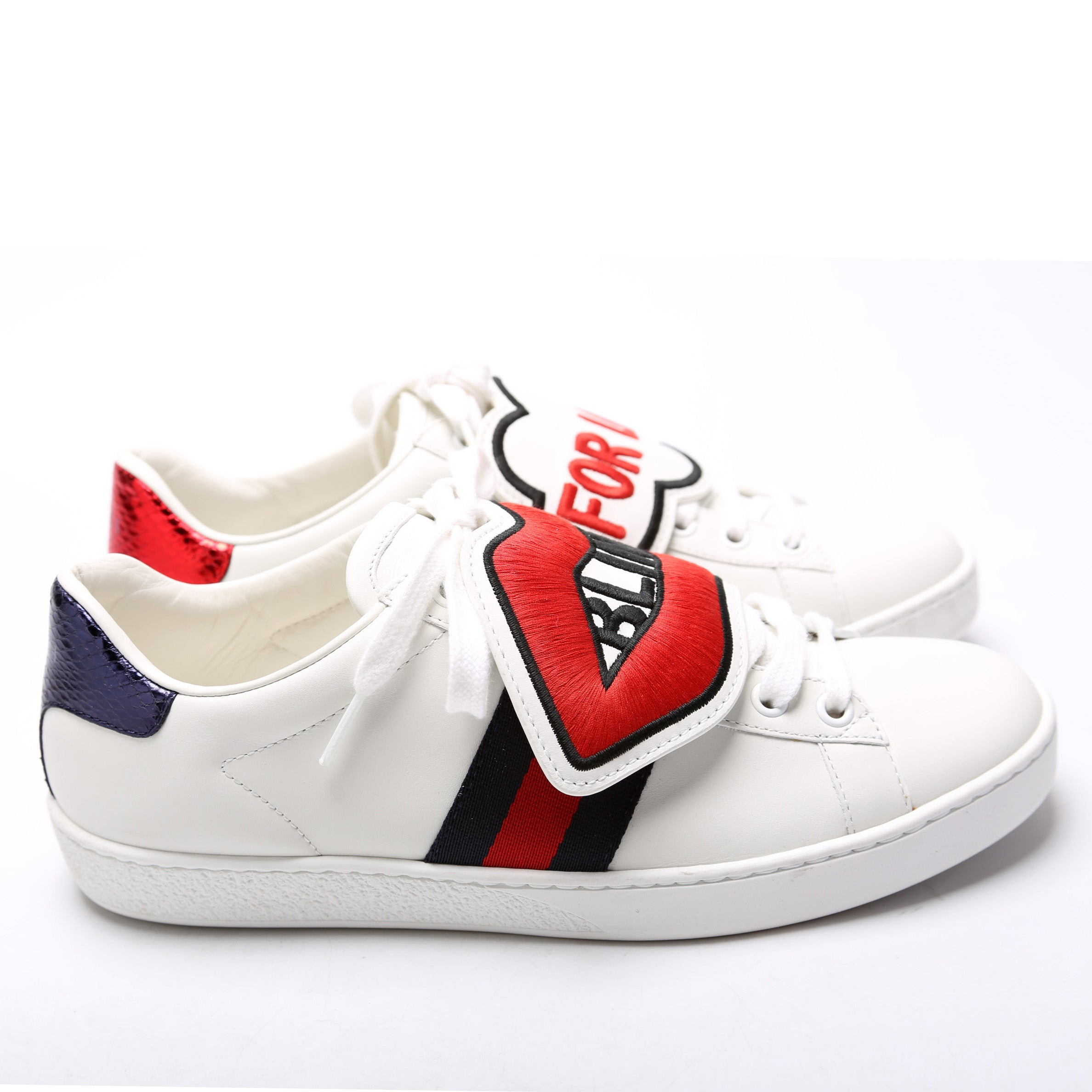 Gucci Ace Web Blind for Love Sneakers Size 37