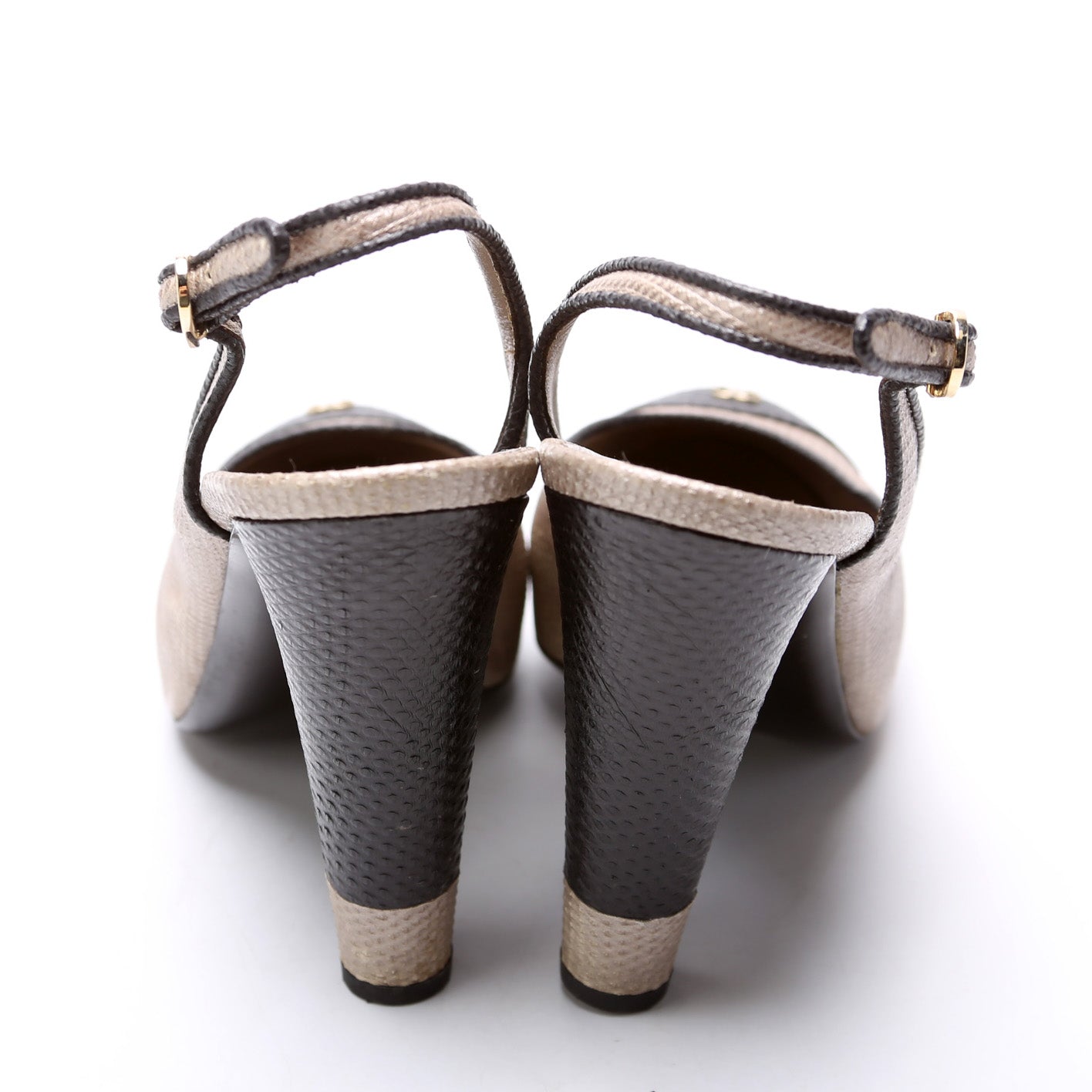 Cap Toe Slingback Pumps Size 38