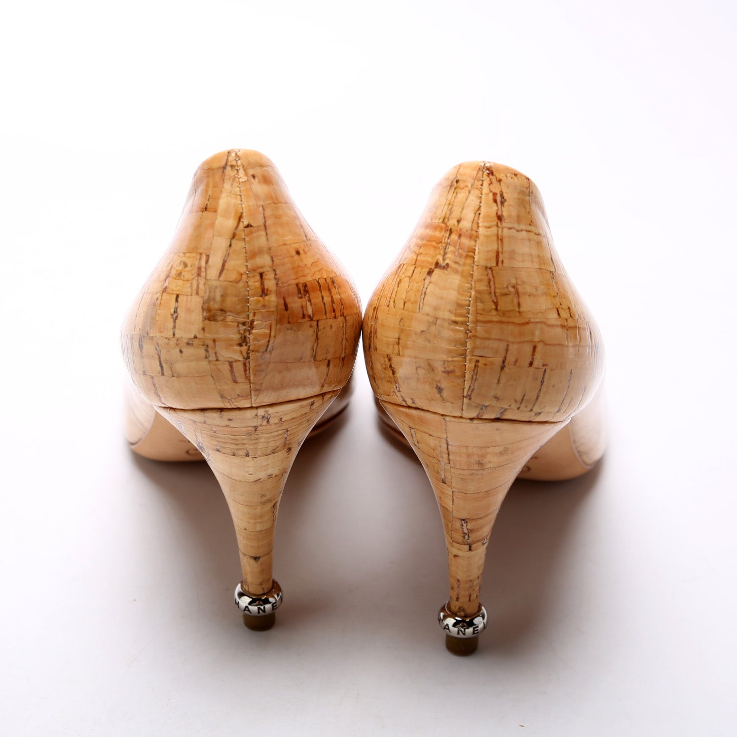Cap Toe Cork Round Toe Pumps Size 37