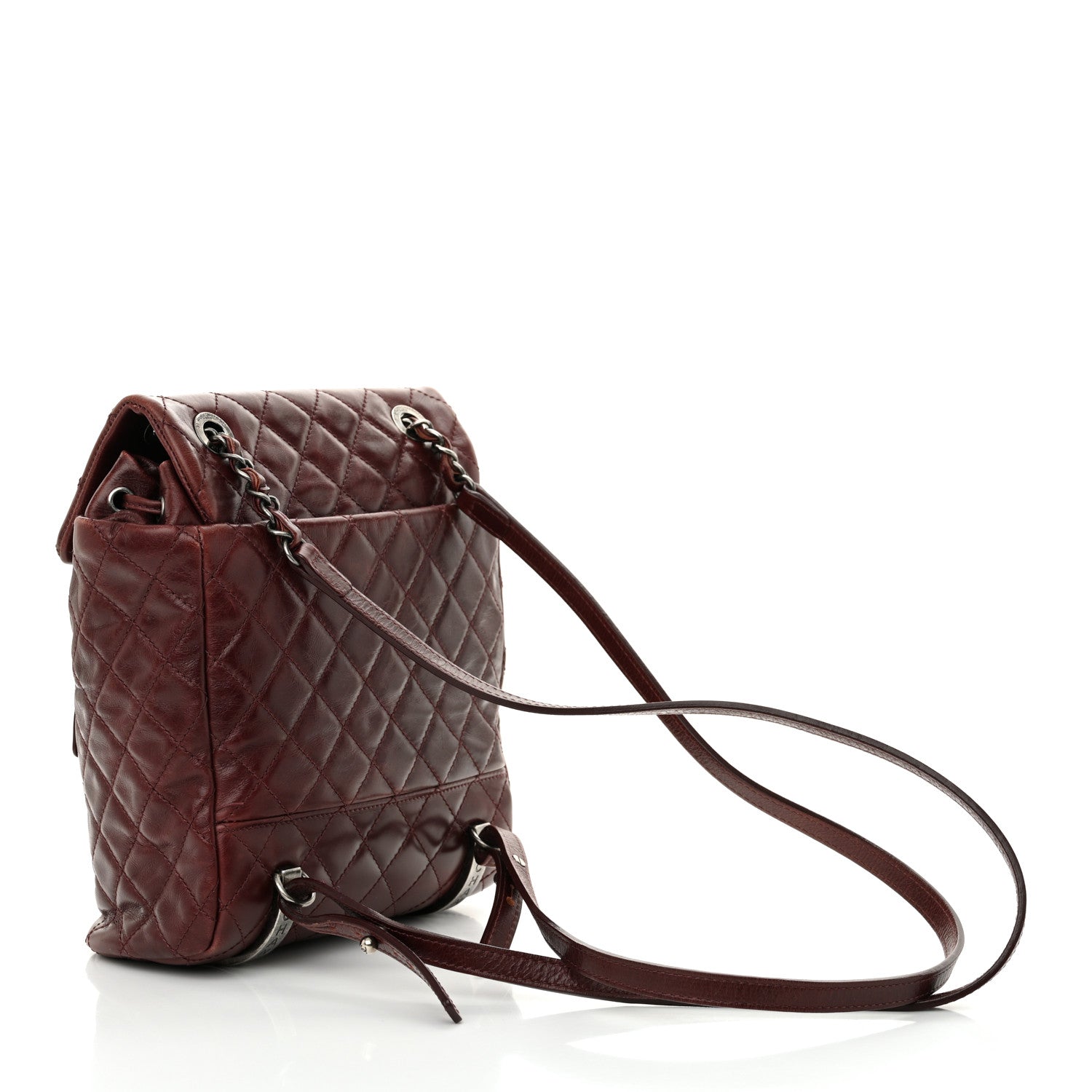 Chanel Glazed Calfskin Quilted Small Salzburg Backpack Burgundy