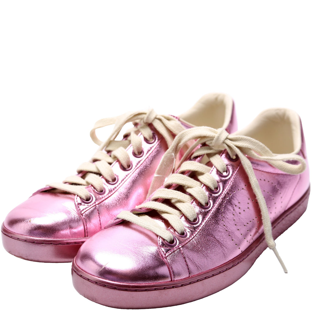 Gucci Ace Web Leather Sneakers Size 37.5
