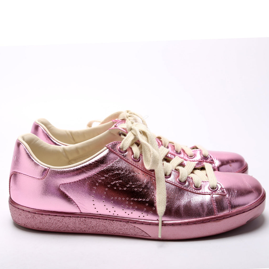 Gucci Ace Web Leather Sneakers Size 37.5